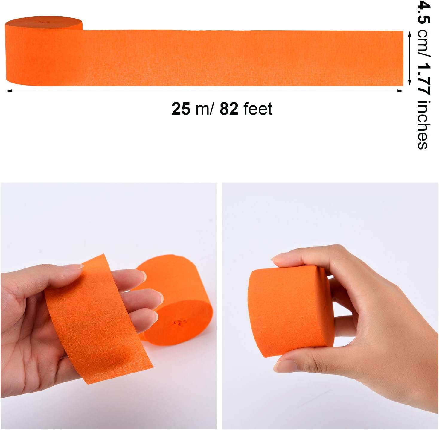 Outus Halloween Crepe Paper Roll 12-Pack Black and Orange