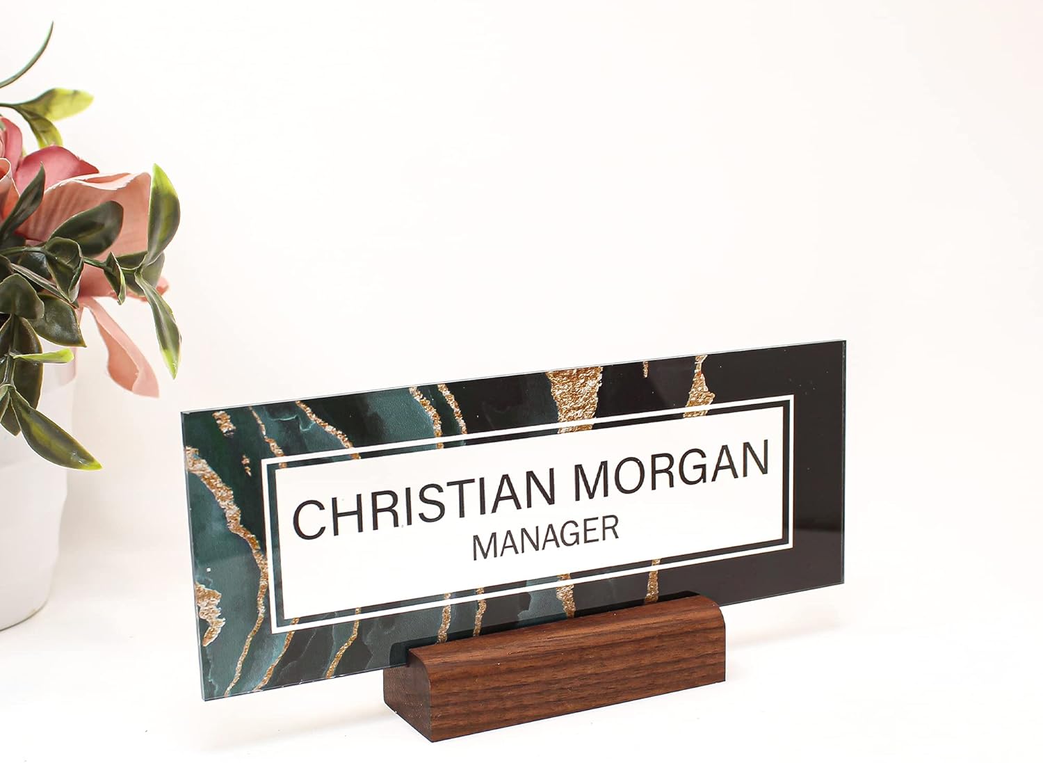 ARTSWAVE Acrylic Desk Name Plate Personalized Sign