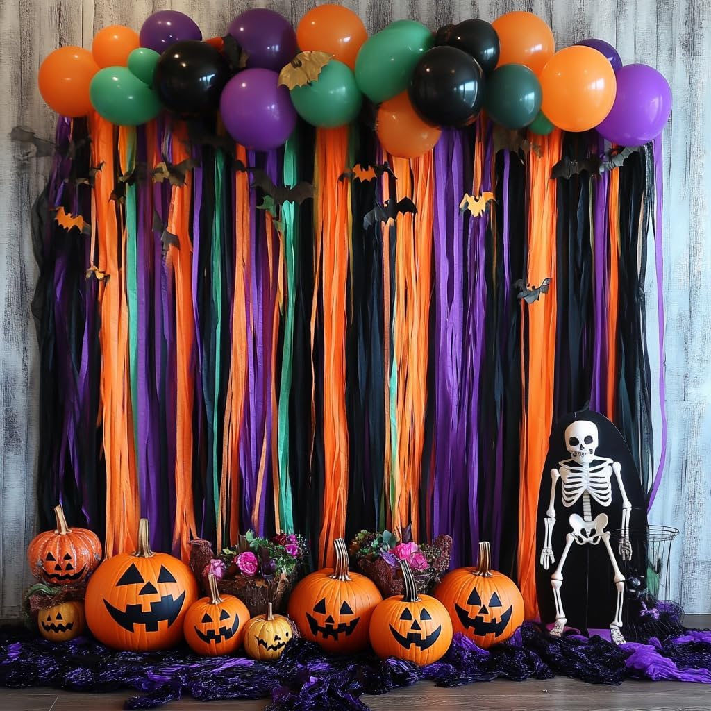 Captain Decor 8 Halloween Streamers Crepe Paper Rolls