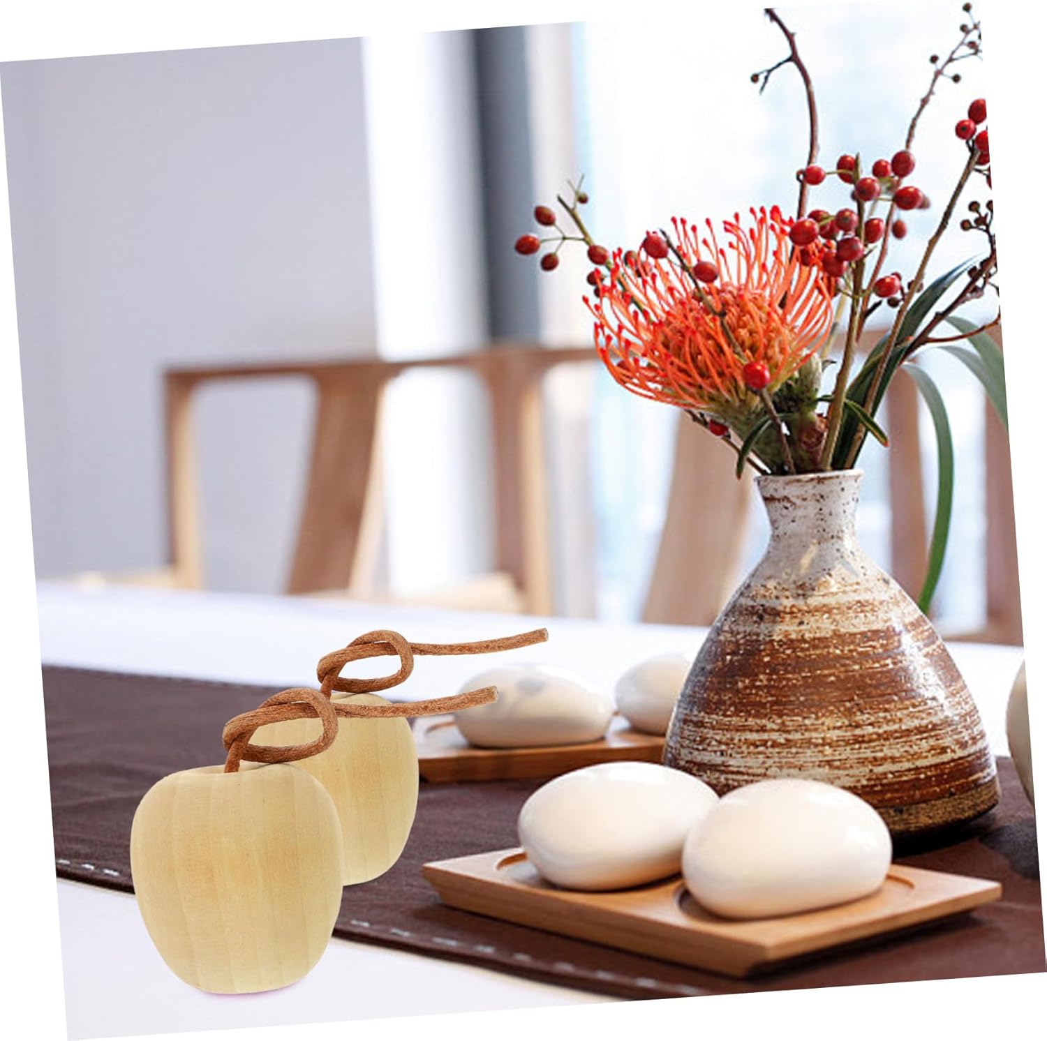 4pcs Unpainted Wooden Fruit DIY Decor Crafts