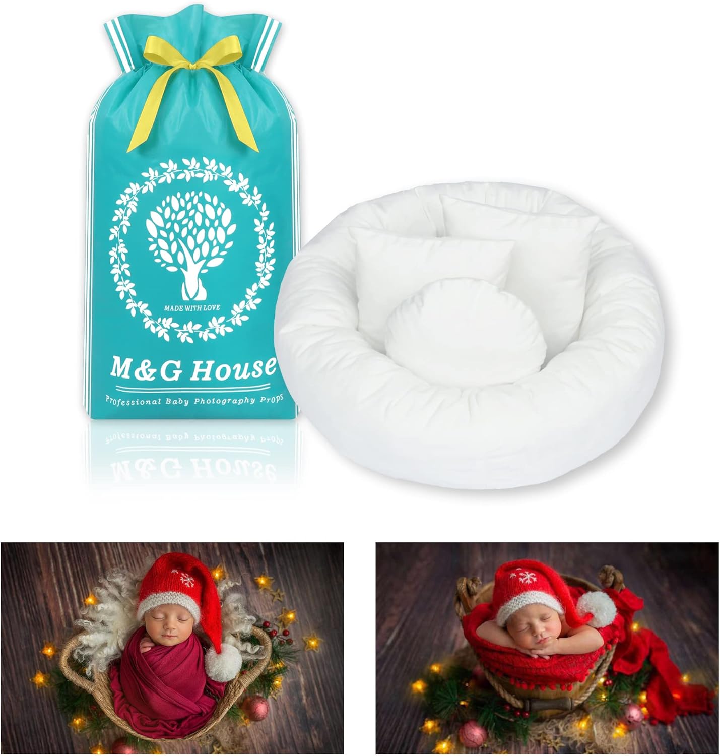 4PC Newborn Photo Props Set for 0-3 Months Babies