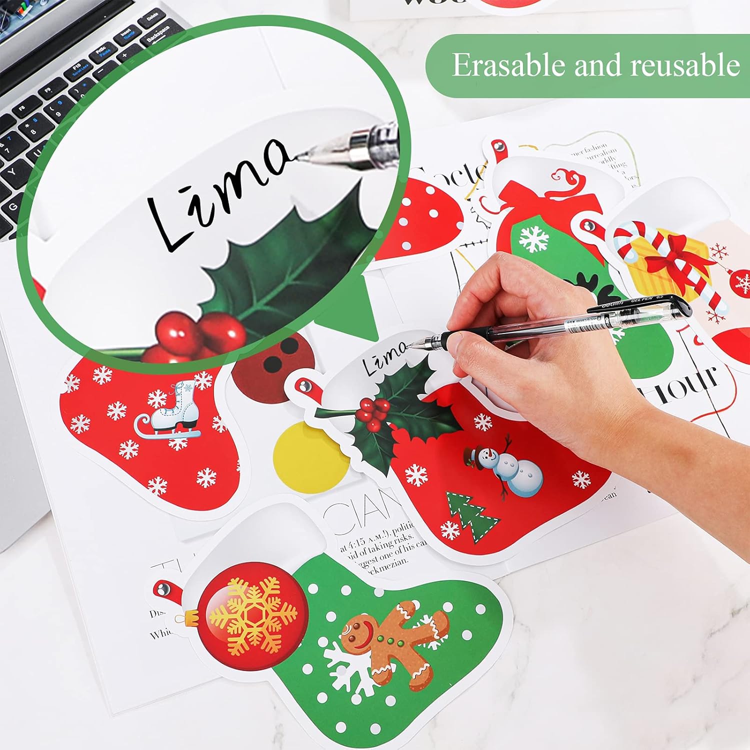 Outus 84 Piece Christmas Stocking Cutouts Set