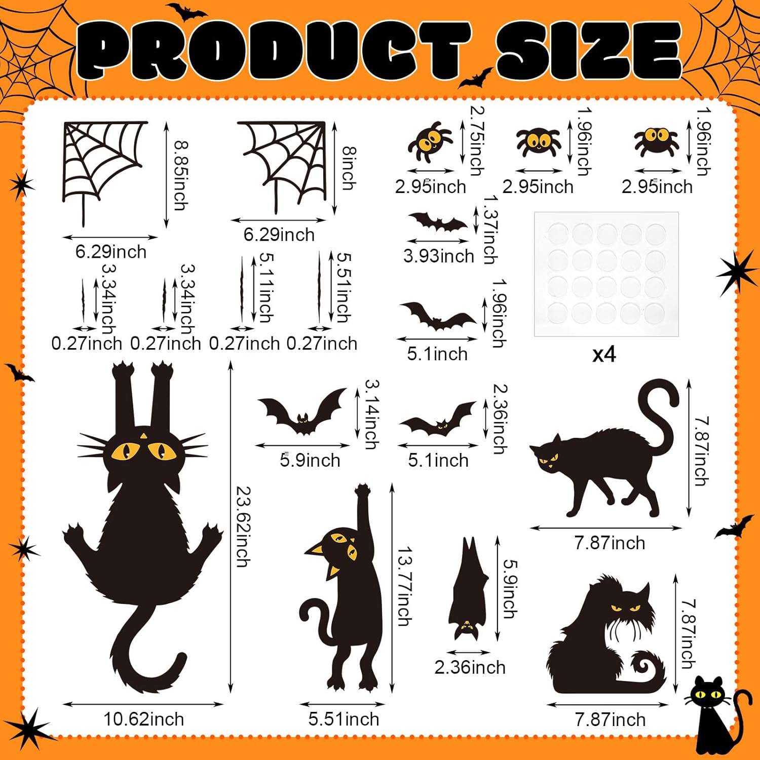Halloween Bulletin Board Decorations Set Black Cat Cutouts