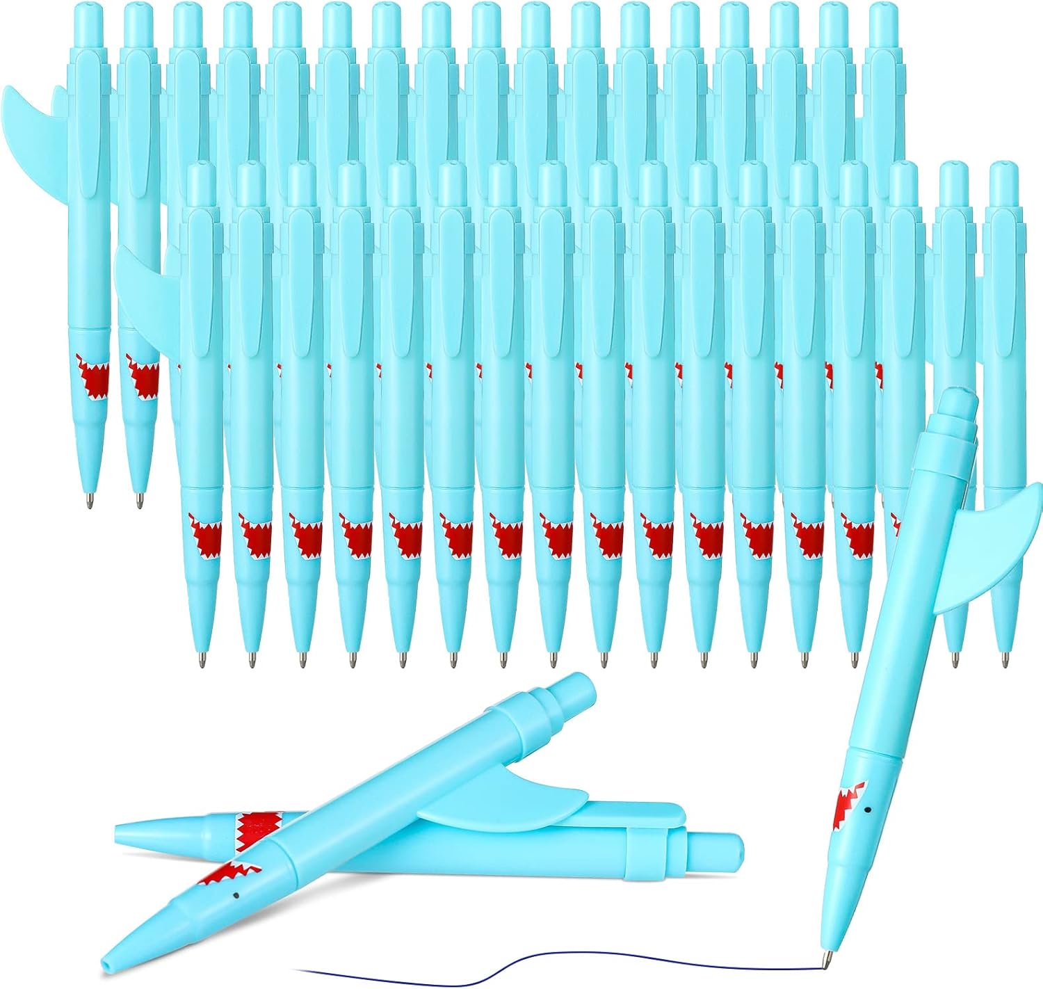 Sinmoe Shark Shaped Pens 48 Pcs Blue Ocean Theme