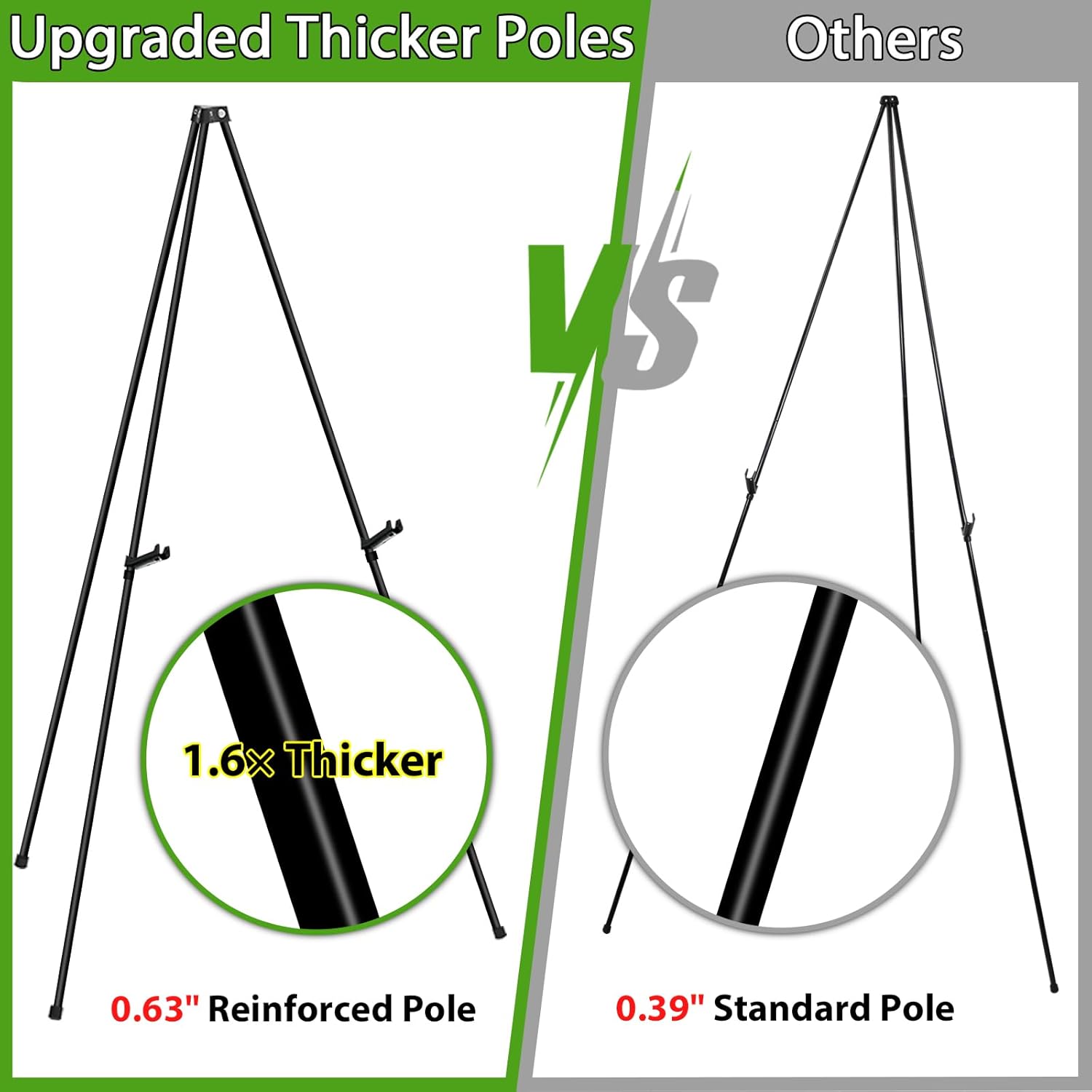 6 Pcs Thickened Metal Easel Stand for Sign - Collapsible and Portable