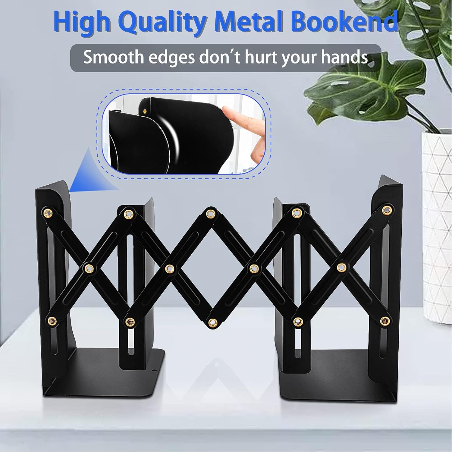 Carooyac Heavy Duty Adjustable Metal Bookends