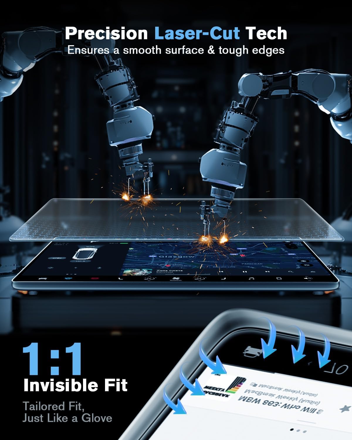 WEIPIN 8 Inch Tempered Glass Screen Protector for Traverse 2018-2023