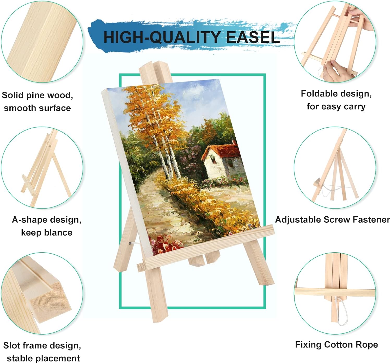 Kinlink 118 Inch Tall Wood Easels Set of 8