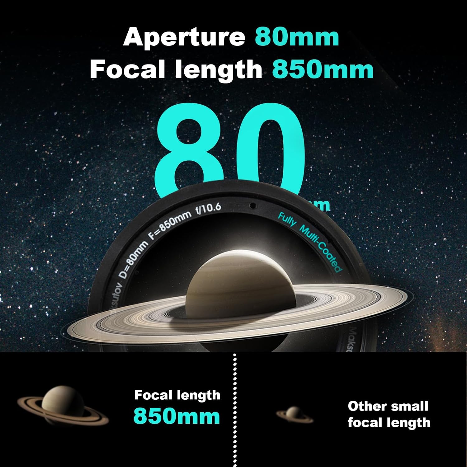 HOROX Maksutov-Cassegrain Telescope 80mm 850mm Portable Travel Scope