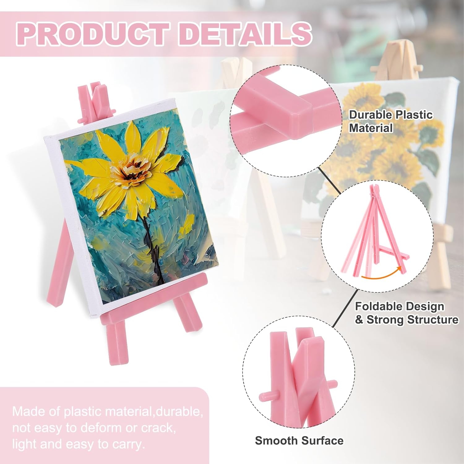 MECCANIXITY Mini Plastic Display Easels Red Pack of 12