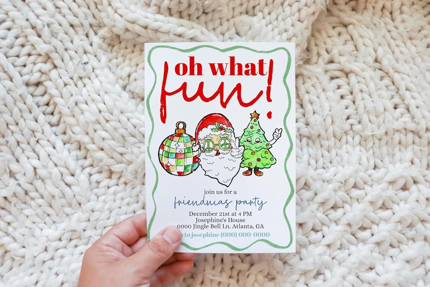 Editable Friendmas Christmas Party Invitation Template 1