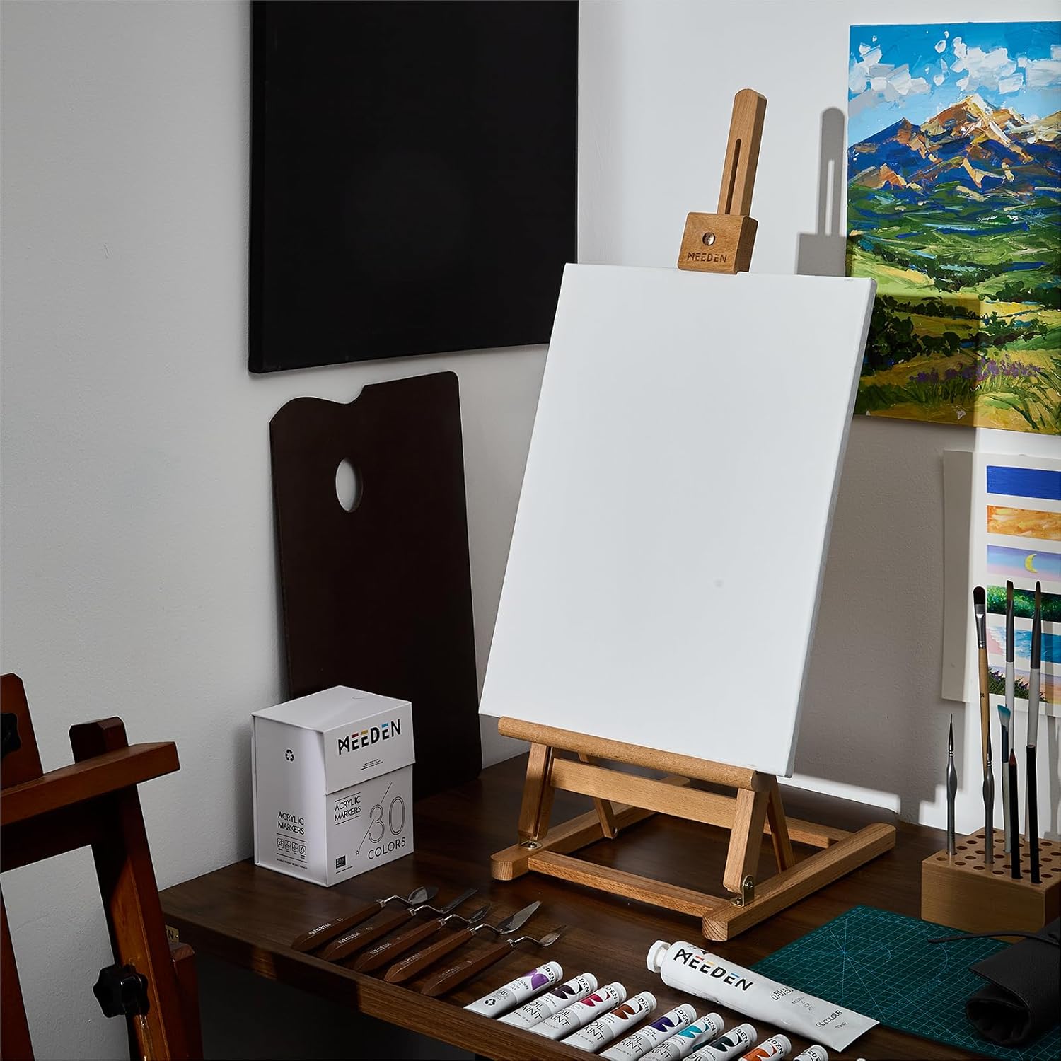 MEEDEN Large Wooden H-Frame Easel for Painting