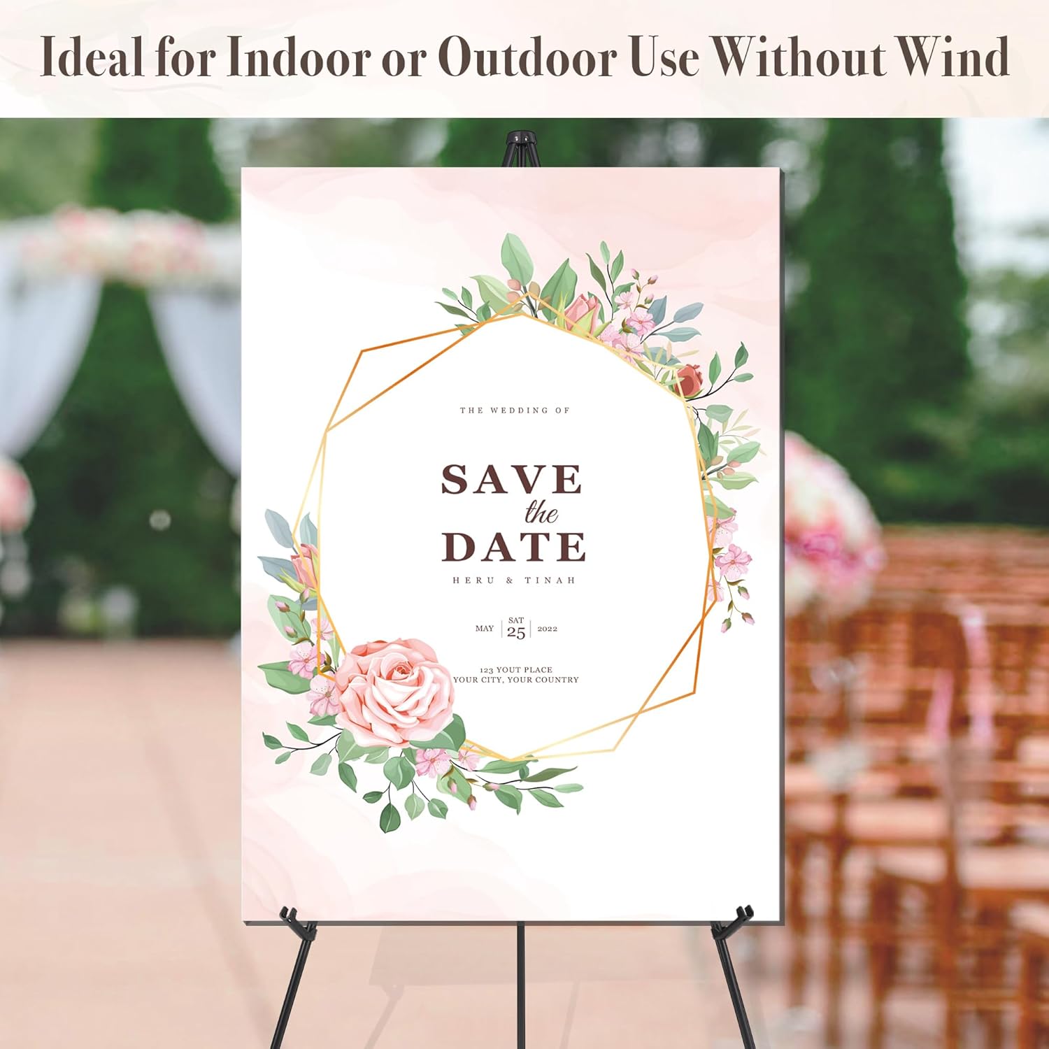 DDEAT 2 Pack Black Art Easel Stand for Wedding Signs and Posters