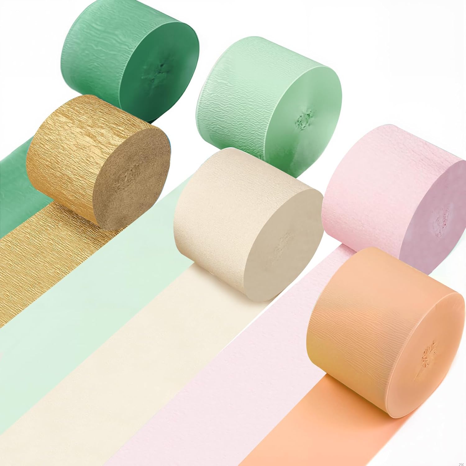 Lesmore Crepe Paper Streamers 6 Rolls 492 Feet