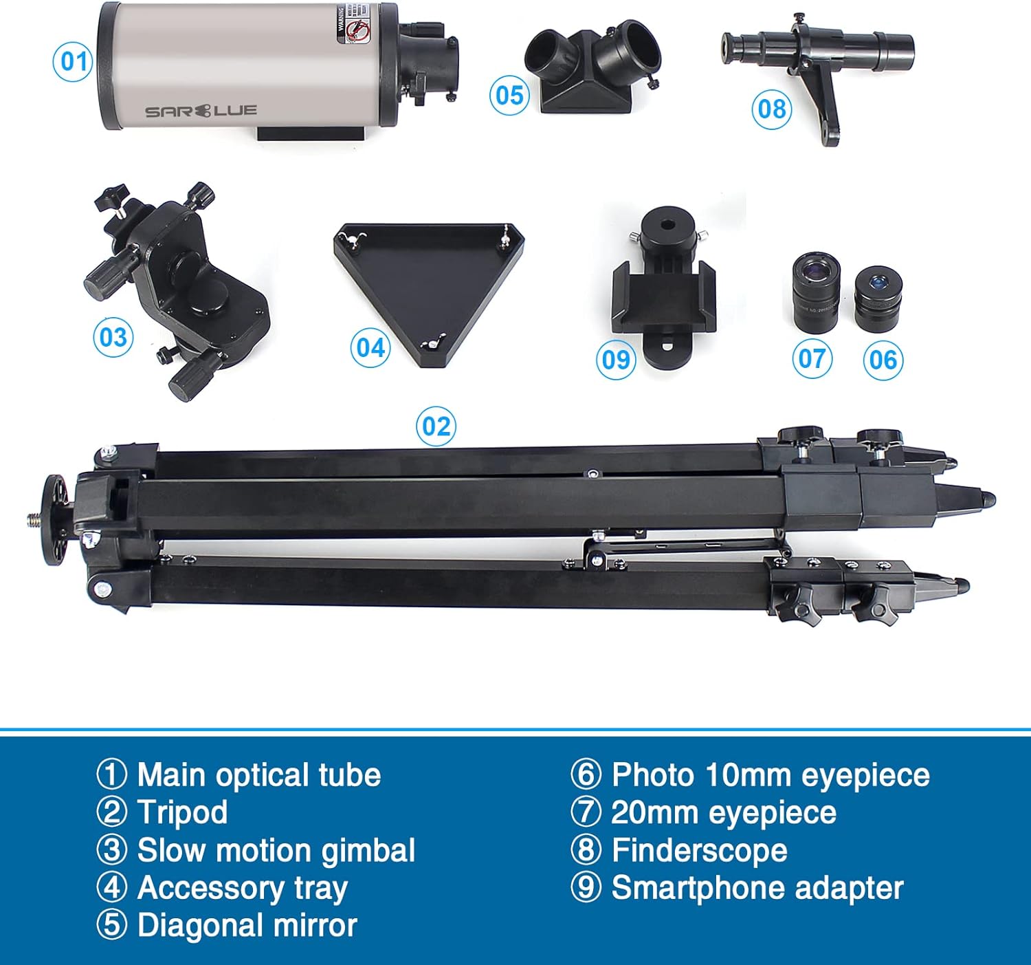 Maksutov-Cassegrain Telescope with 70mm Objective Lens and 1000mm Focal Length