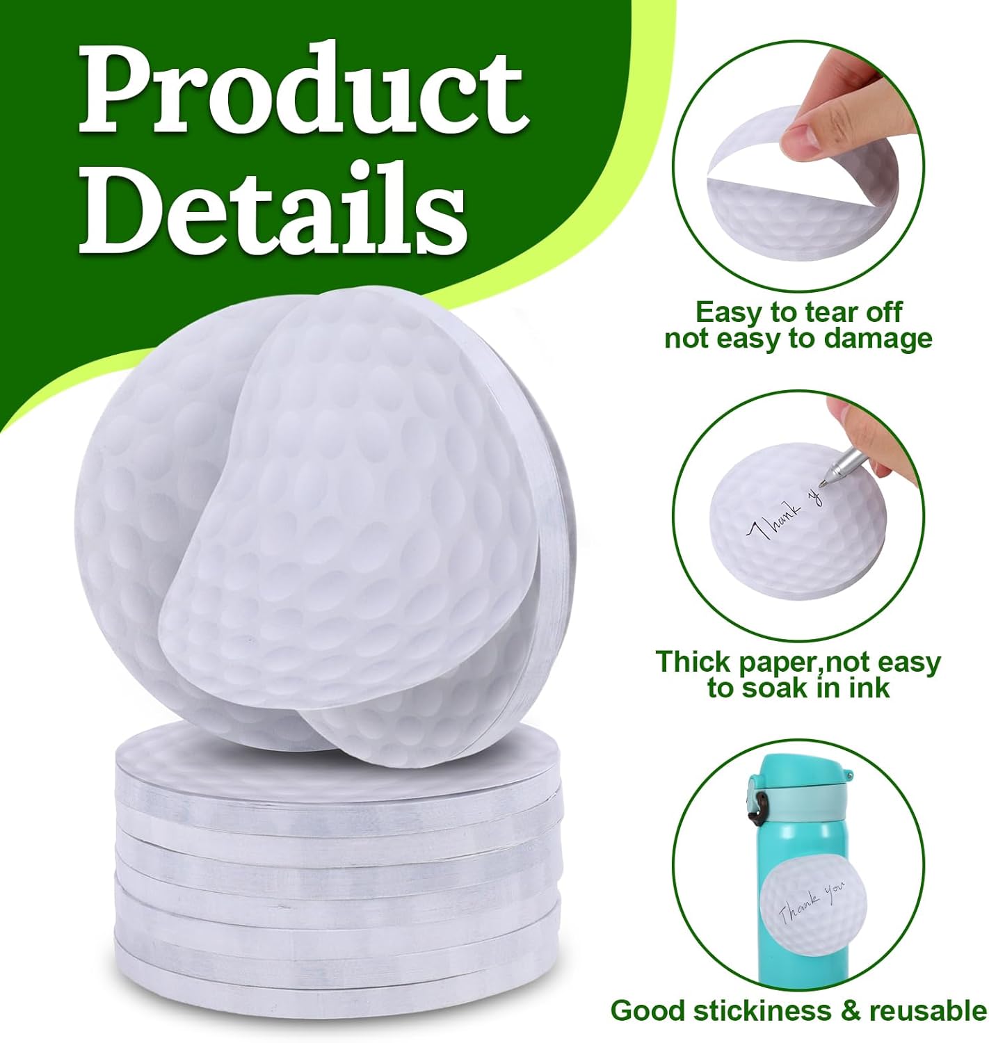 Golf Party Favors Set 48 Pcs Golf Ball Pens and Sticky Notes