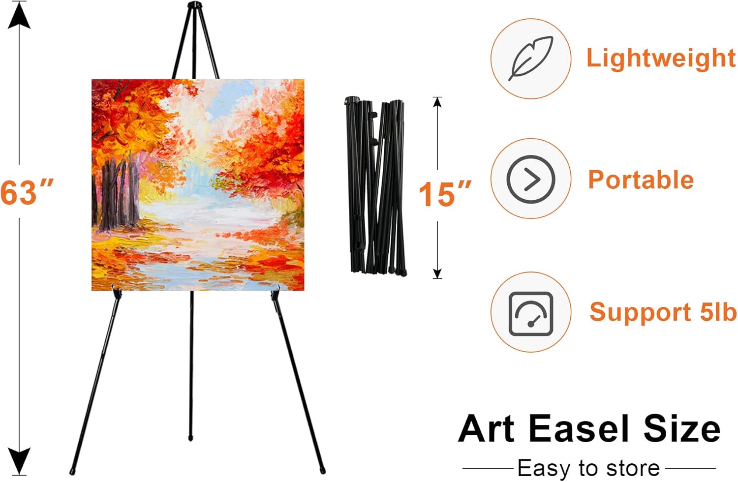 63 Inch Folding Easel Stand for Display