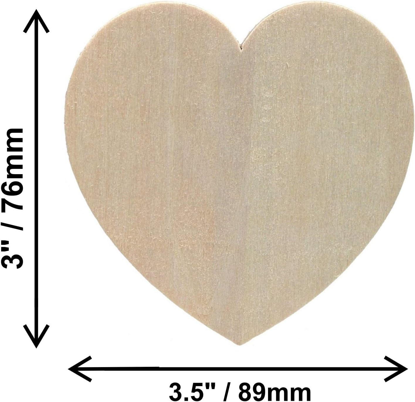 Creative Hobbies Unfinished Wood Heart Cutouts 35 Inch Wide 12 Pack