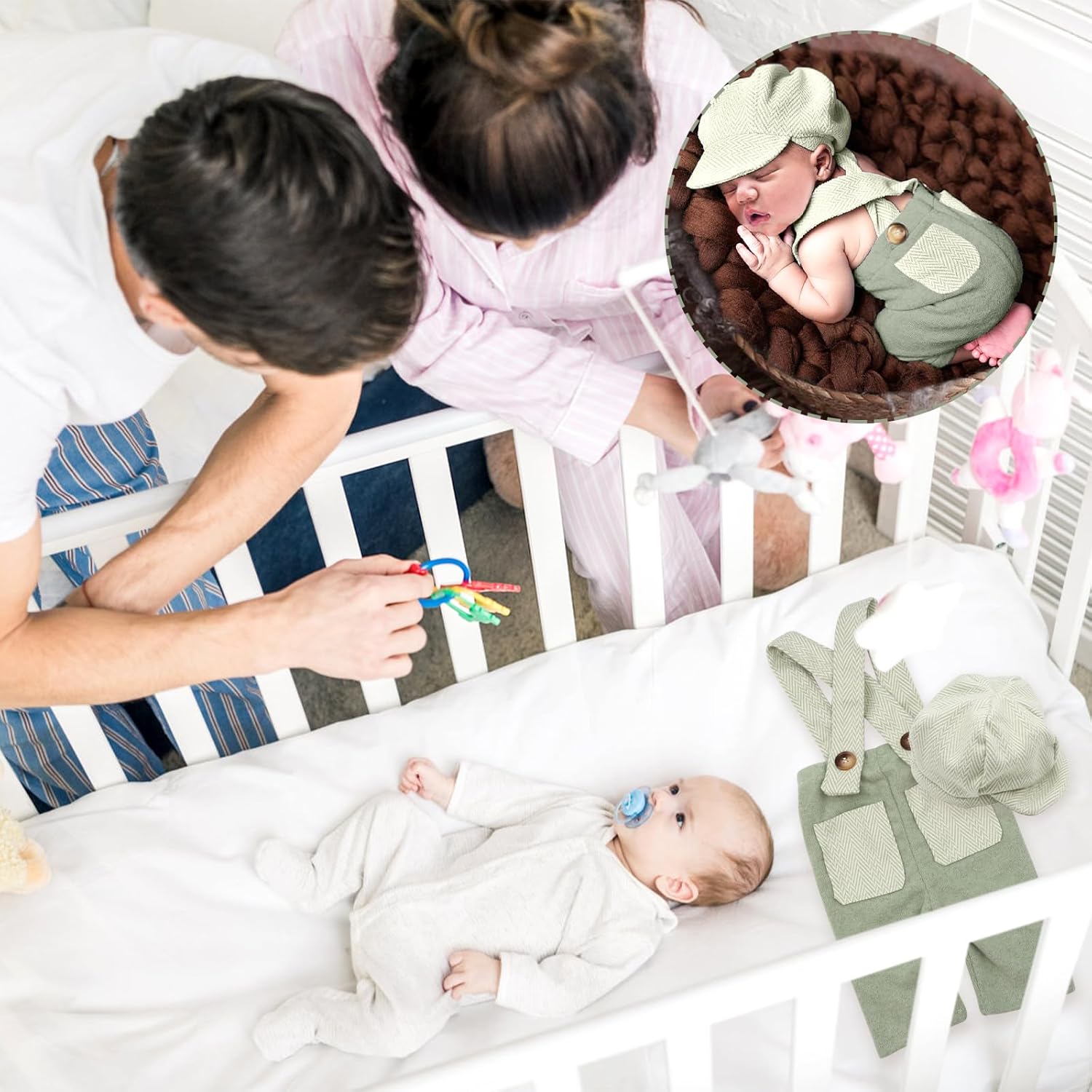 SPOKKI Newborn Photo Outfit Set with Hats and Glasses