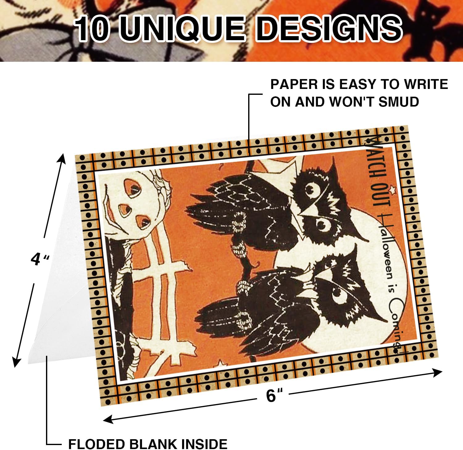 30 Pcs Halloween Greeting Cards with Envelopes and Stickers