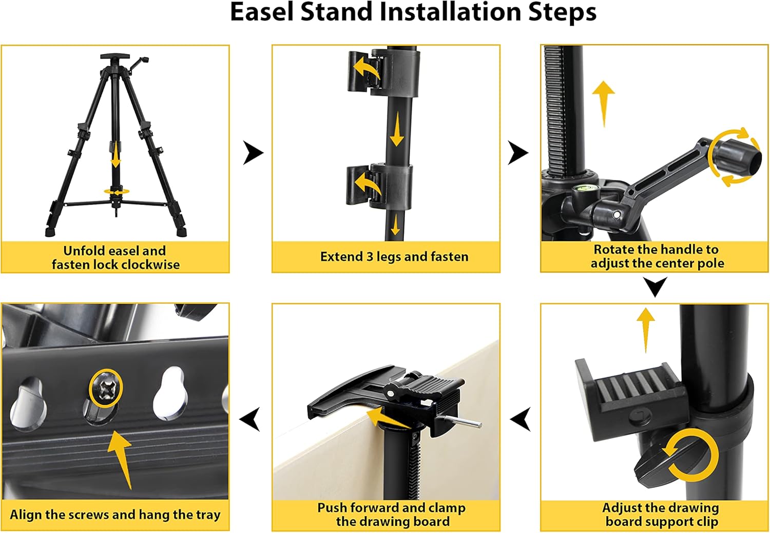 PUJIANG Adjustable Height Easel Stand for Painting and Art