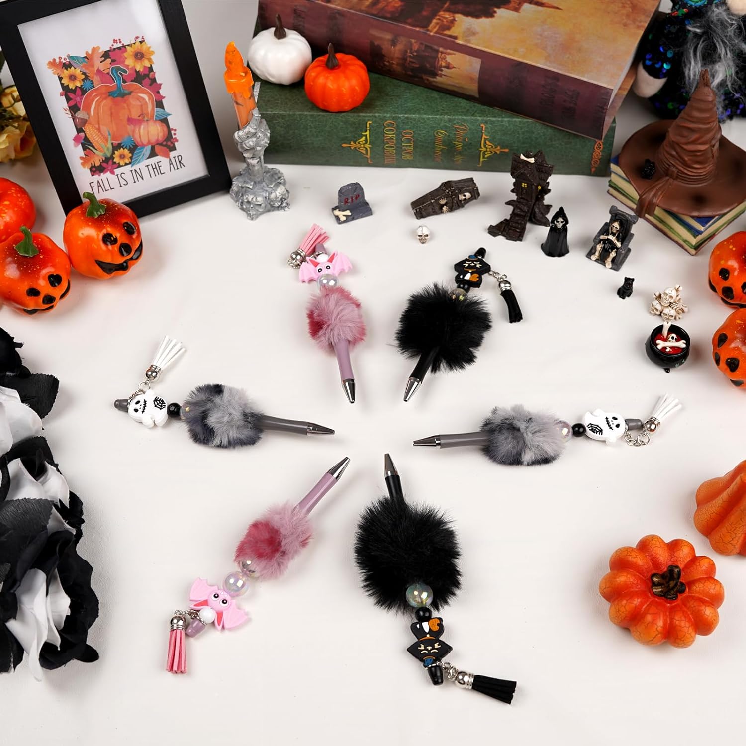 6pcs Halloween Plush Ballpoint Pens for Party Supplies