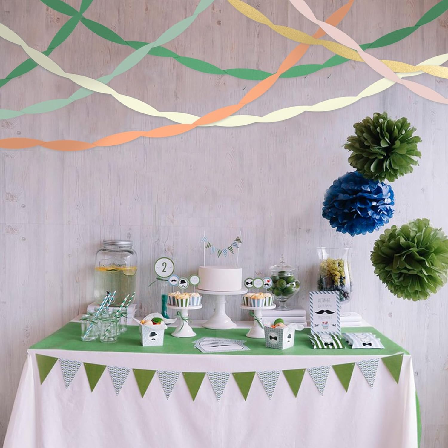 Lesmore Crepe Paper Streamers 6 Rolls 492 Feet