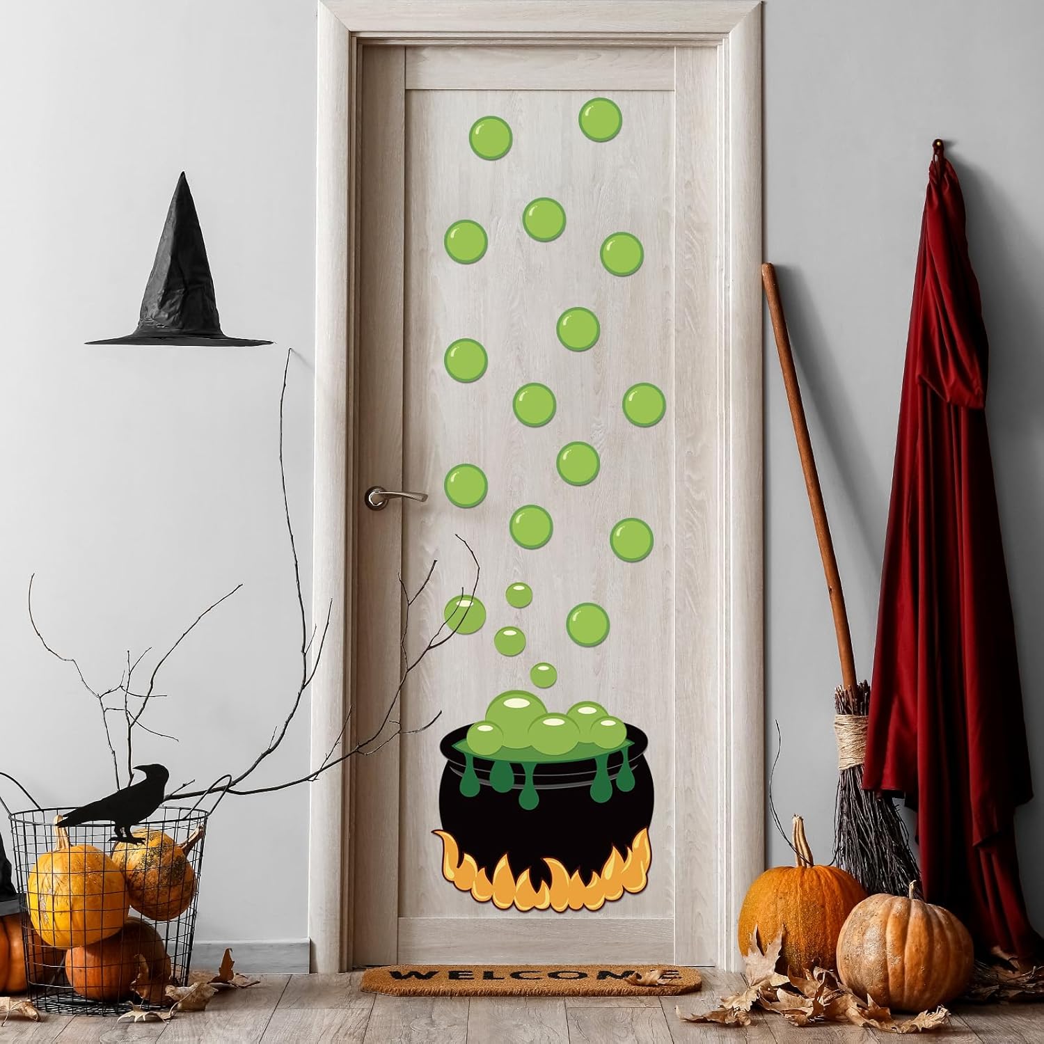 48 Pcs Halloween Cutouts with 100 Glue Points Decor Paper