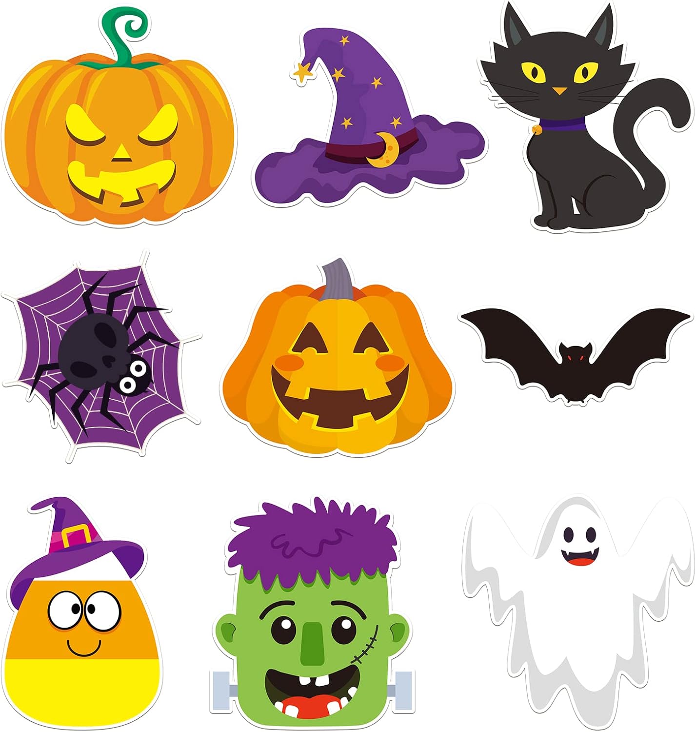 45 Halloween Cutouts with Glue Dots for Decor