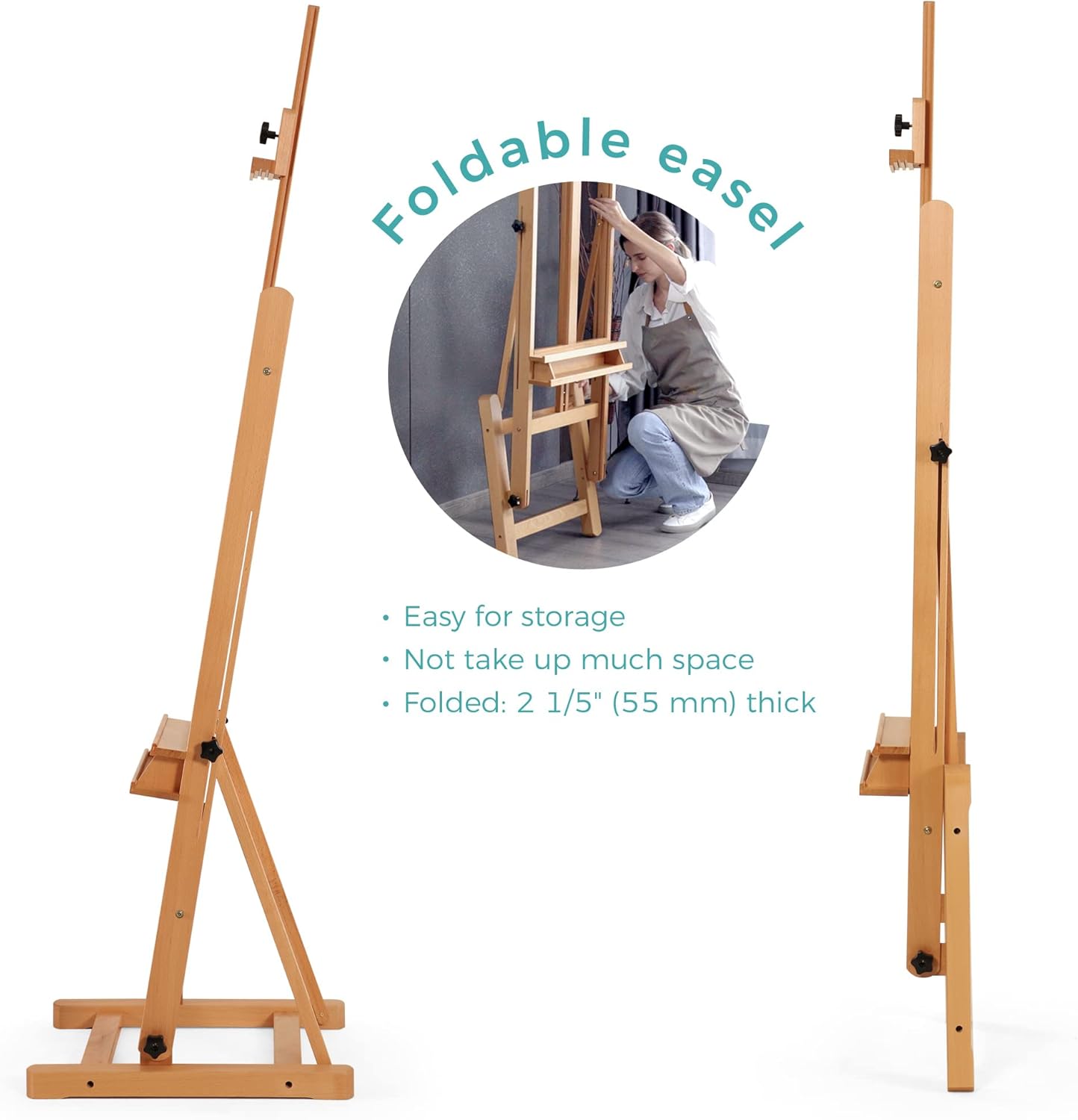 VISWIN Medium H-Frame Easel 67-95 Inch Adjustable with Storage Tray