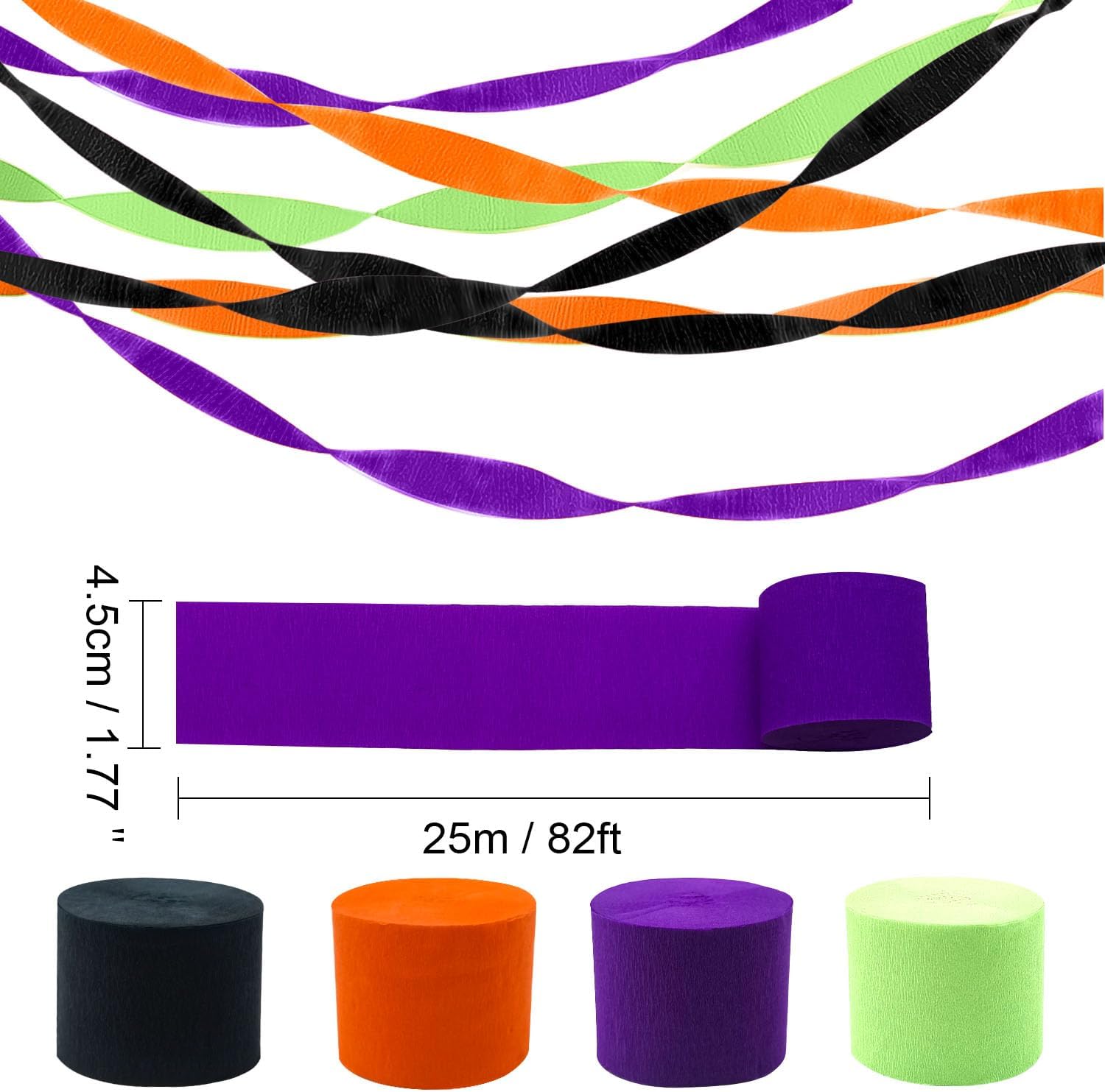 PheiLa Halloween Crepe Paper Streamers 4 Rolls