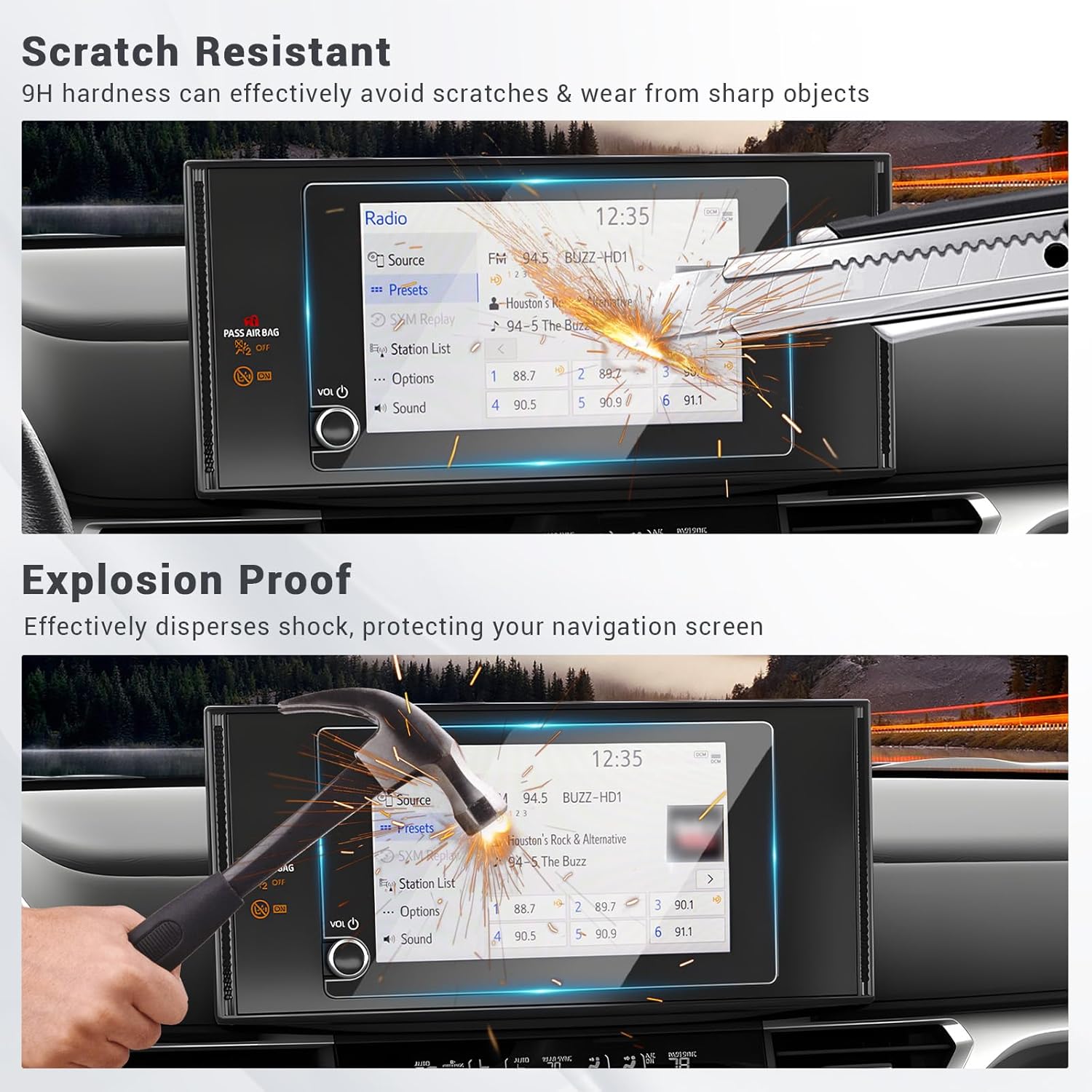 2025 Toyota Sienna LE 8 Screen Protector Tempered Glass