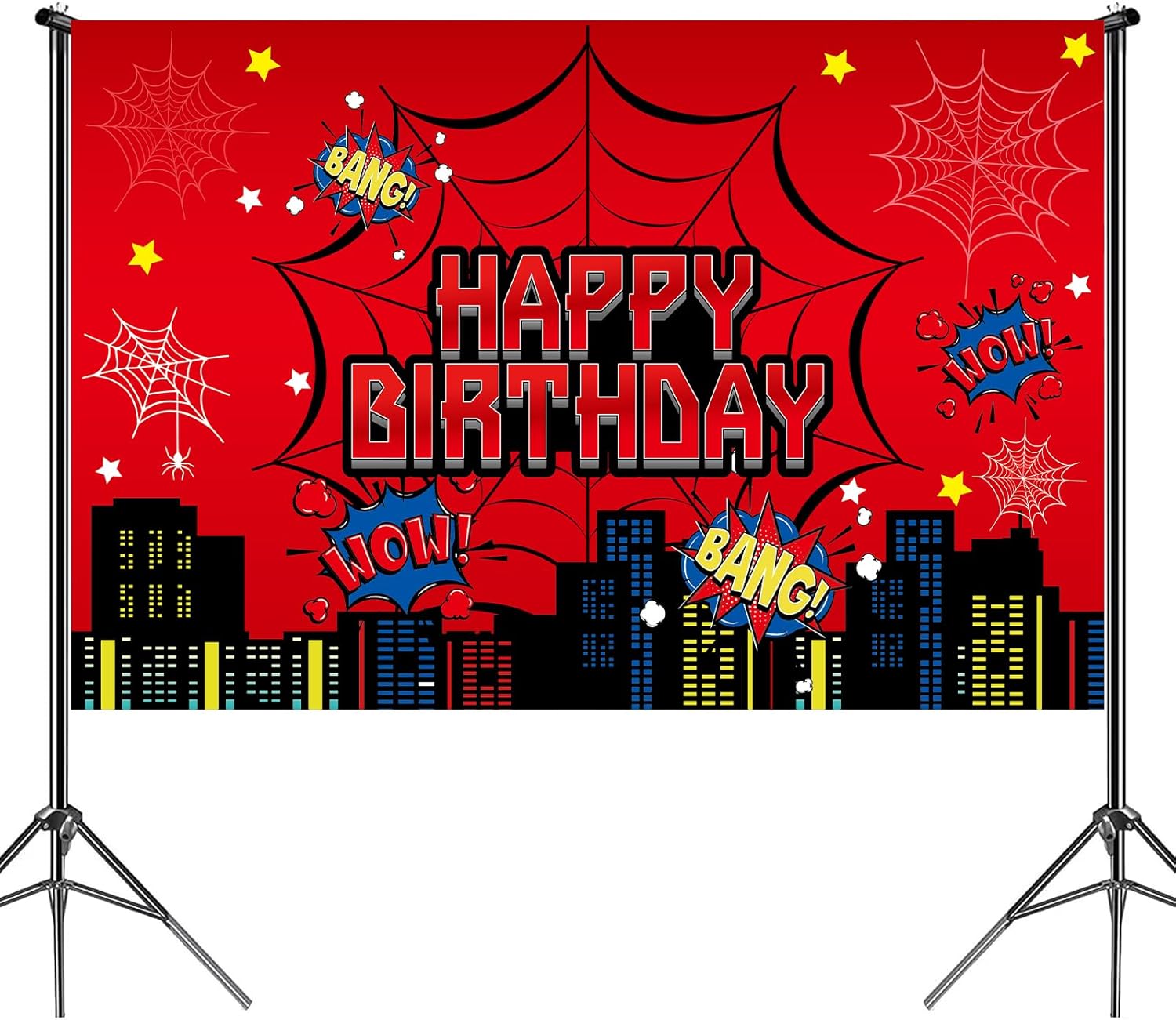 Red Spider Web Party Photo Background Decor Set