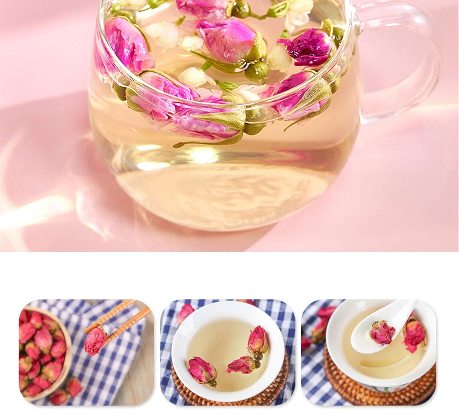CoolCrafts Dried Rose Buds 35oz for Tea and Crafting