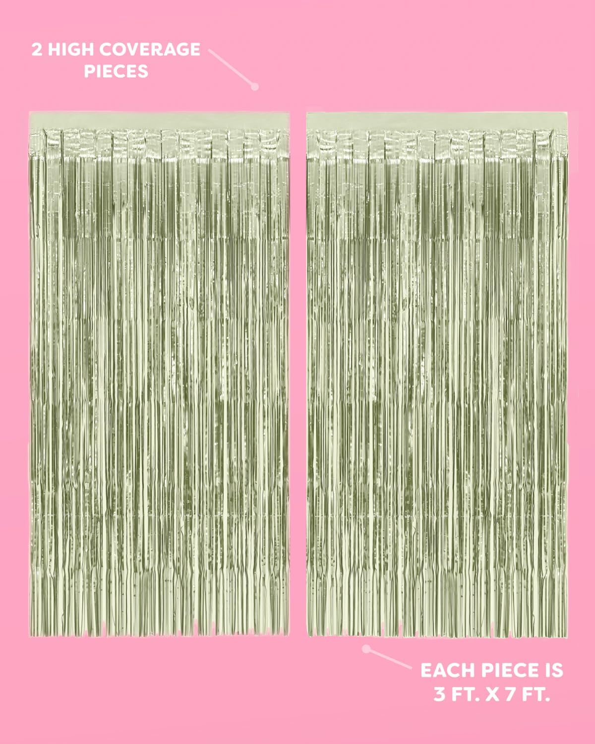 XO Fetti Sage Green Foil Curtain Set of 2