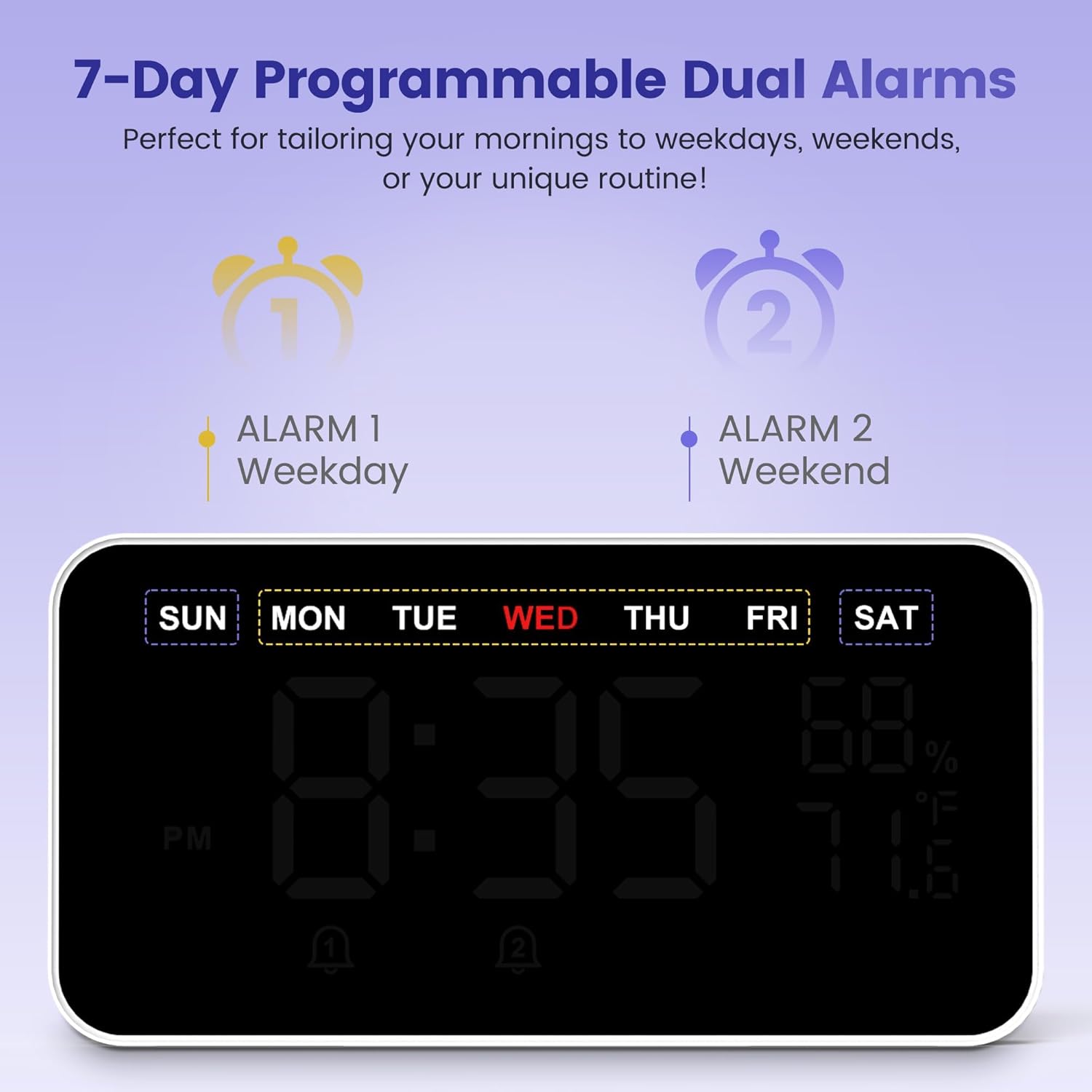 Dekala Bed Shaker Alarm Clock for Heavy Sleepers