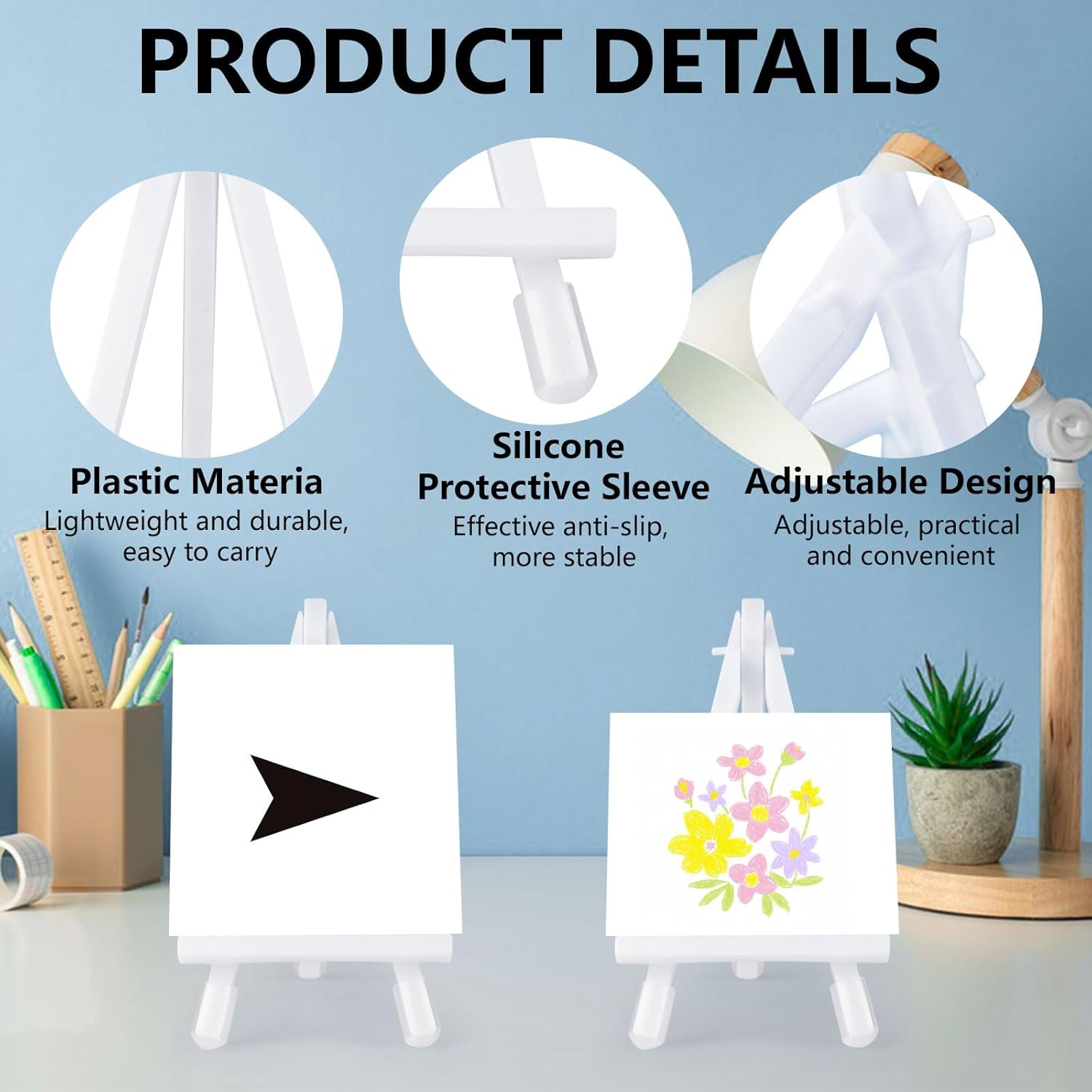 Mini Plastic Display Easel 20 Pcs for Art and Photo Display