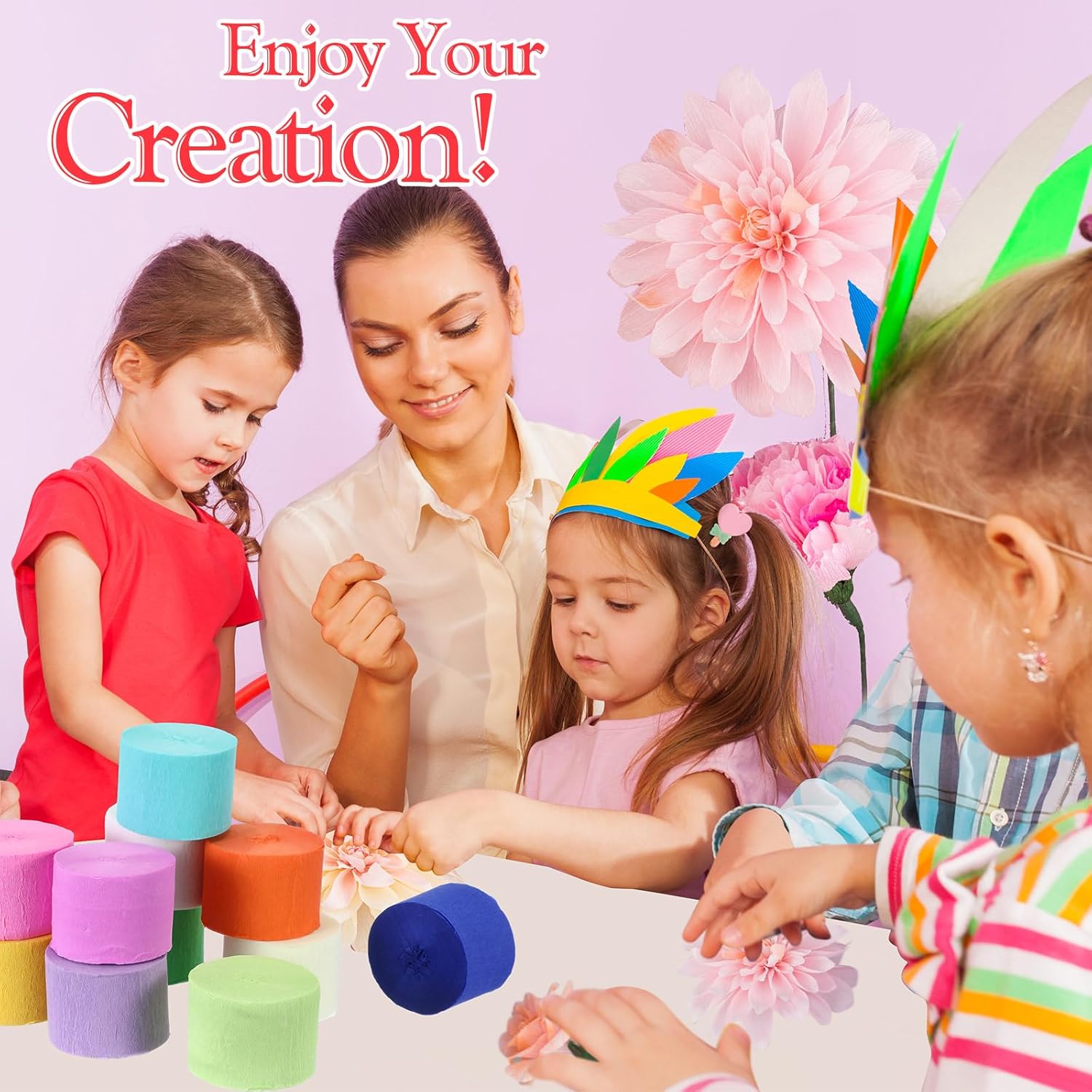 Ctosree Crepe Paper Streamer Roll for Party Decoration