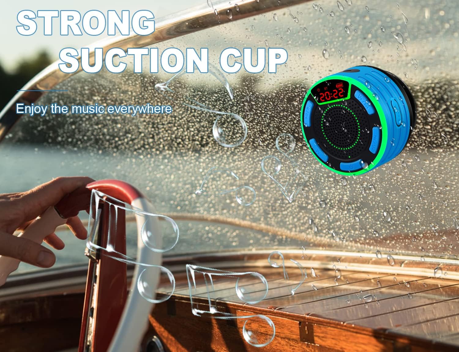 DuoTen Waterproof Bluetooth Speaker with LED Display and Light Show