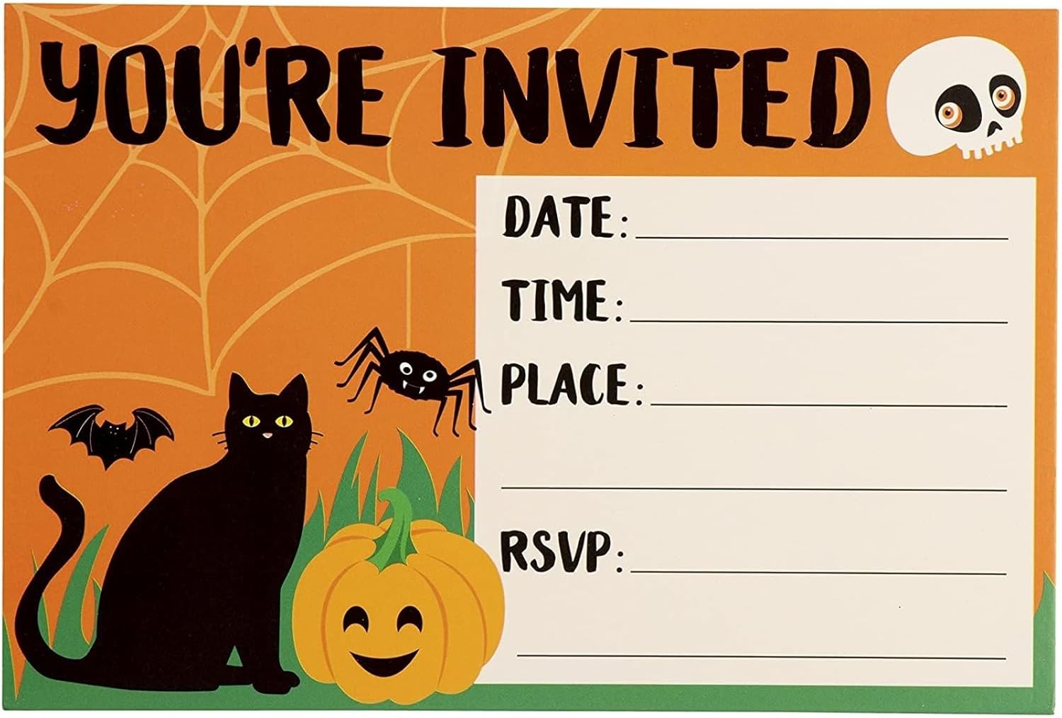 Juvale 60-Pack Halloween Invitation Cards with Envelopes and Seals