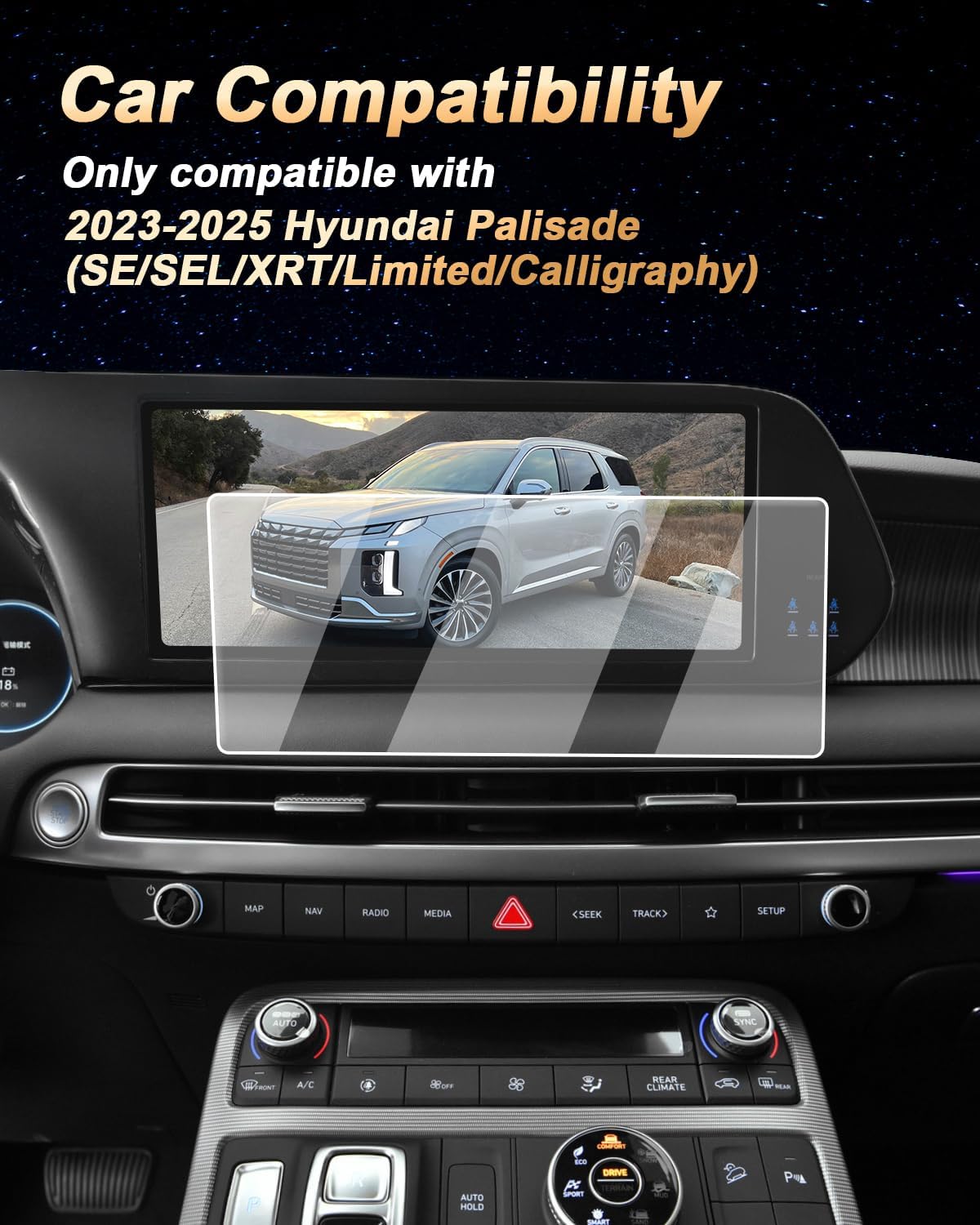 ECOZEN 123 Inch Screen Protector for 2023-2025 Hyundai Palisade