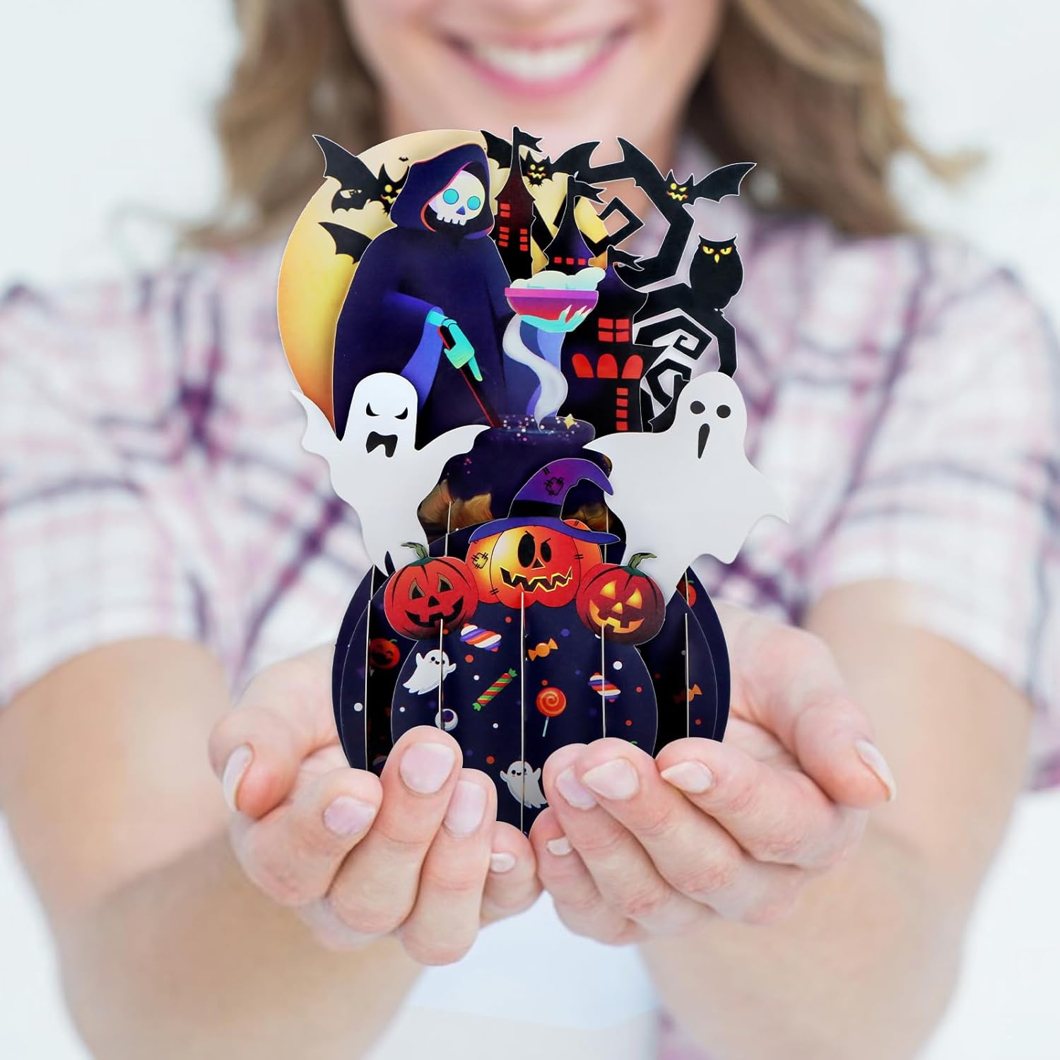 FaCraft Halloween Pop Up Cards 3D Handmade Greeting Cards with Envelope and Seals