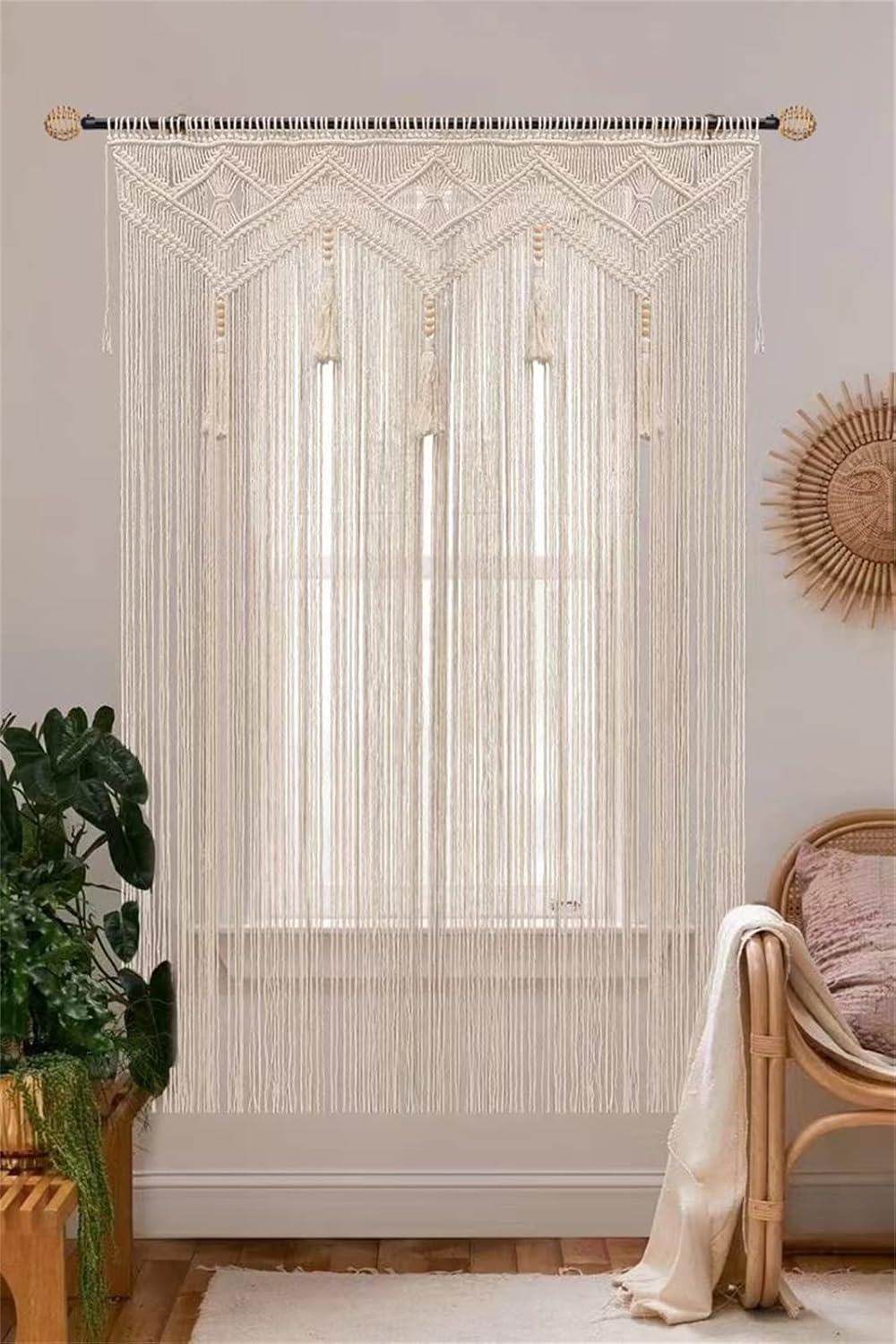 GCOVELIS Boho Macrame Wall Hanging 52x72 Inch Curtain