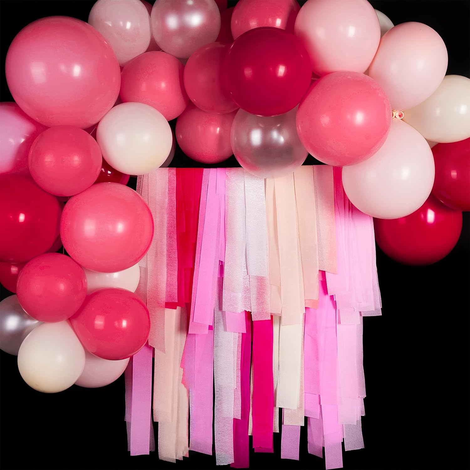 PartyWoo Pink Red Crepe Paper Streamers 6 Rolls 492 Feet