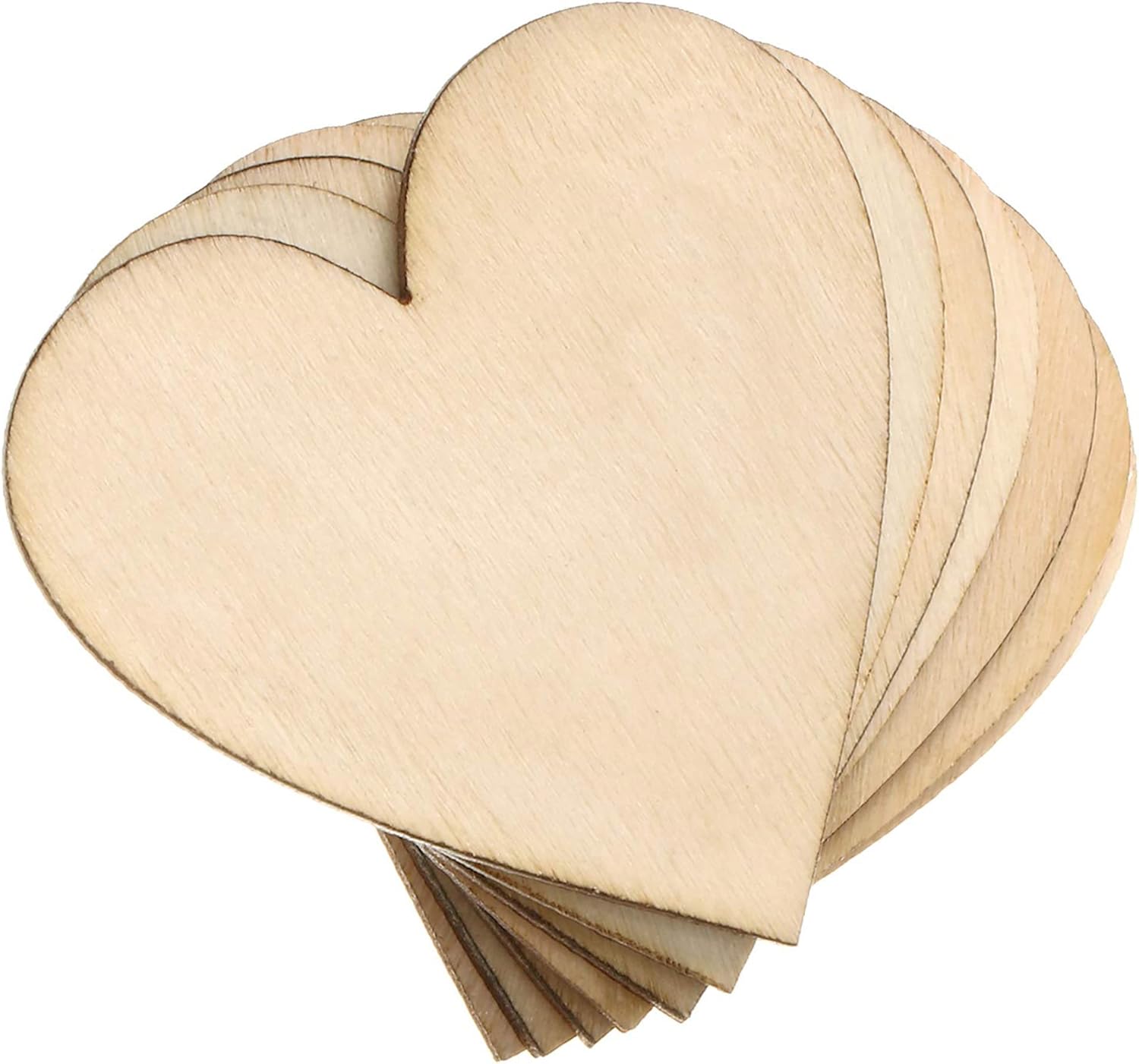 Unfinished Wooden Hearts Craft Kit 100 Pcs 2 Inch