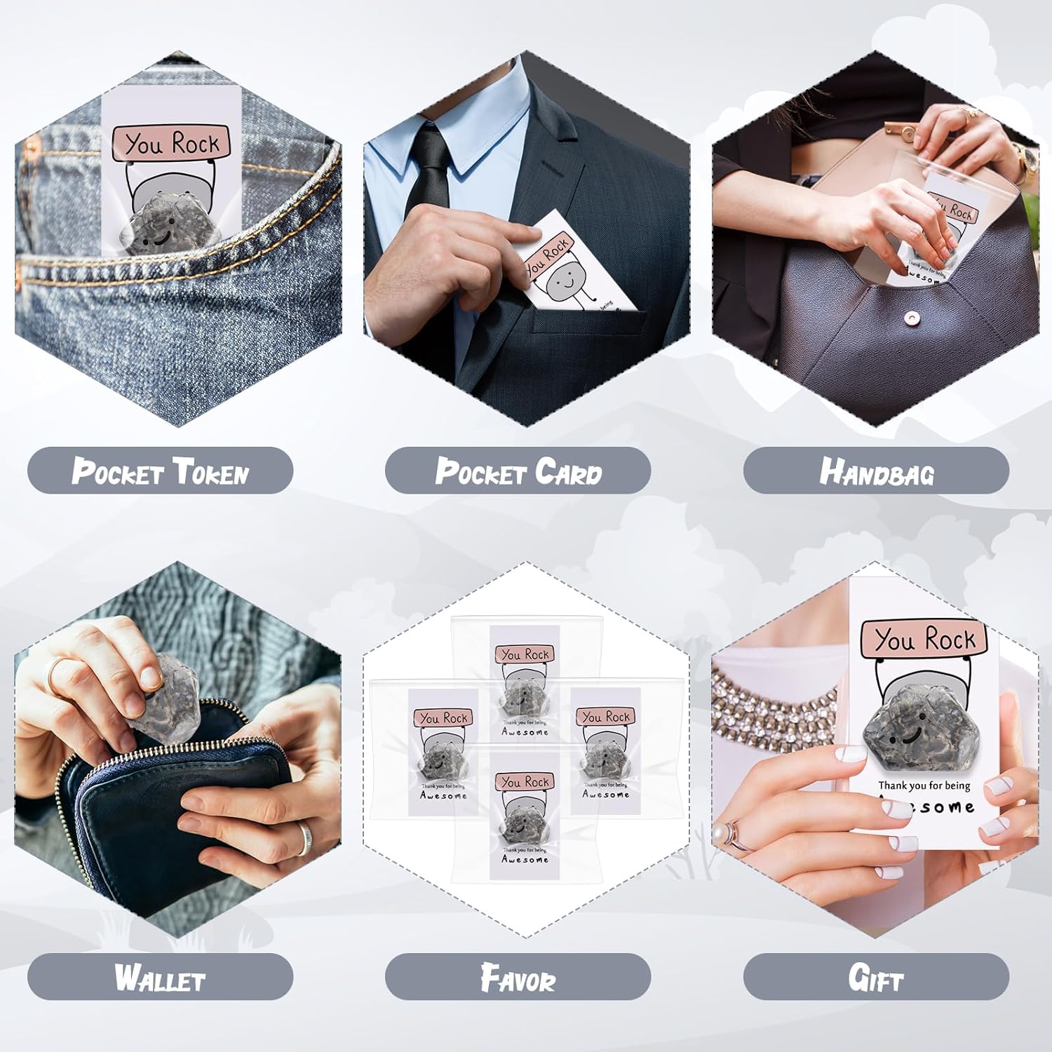 Huwena 50 Piece You Rock Gift Set with Cards