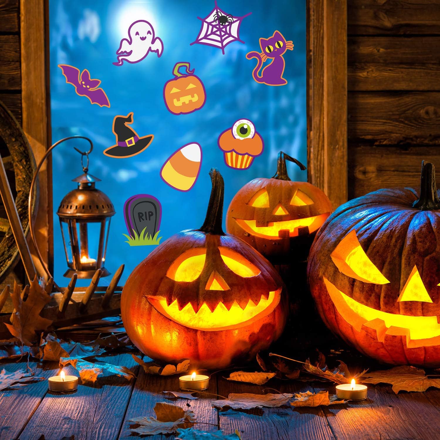60 Halloween Cut Out Accents Mini Paper Decorations