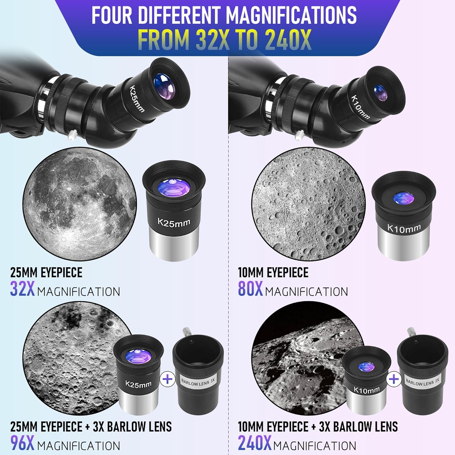 MEEZAA High-Powered Refractor Telescope with 90mm Aperture and AZ Mount