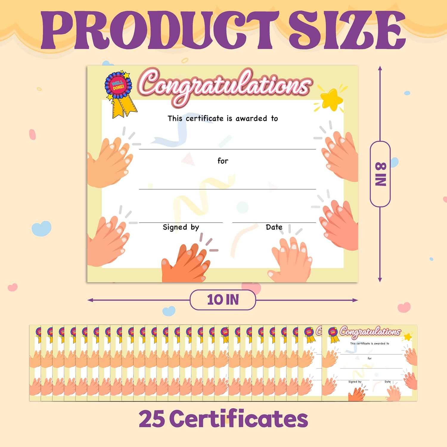 Certificate of Achievement 25 Pack for Kids