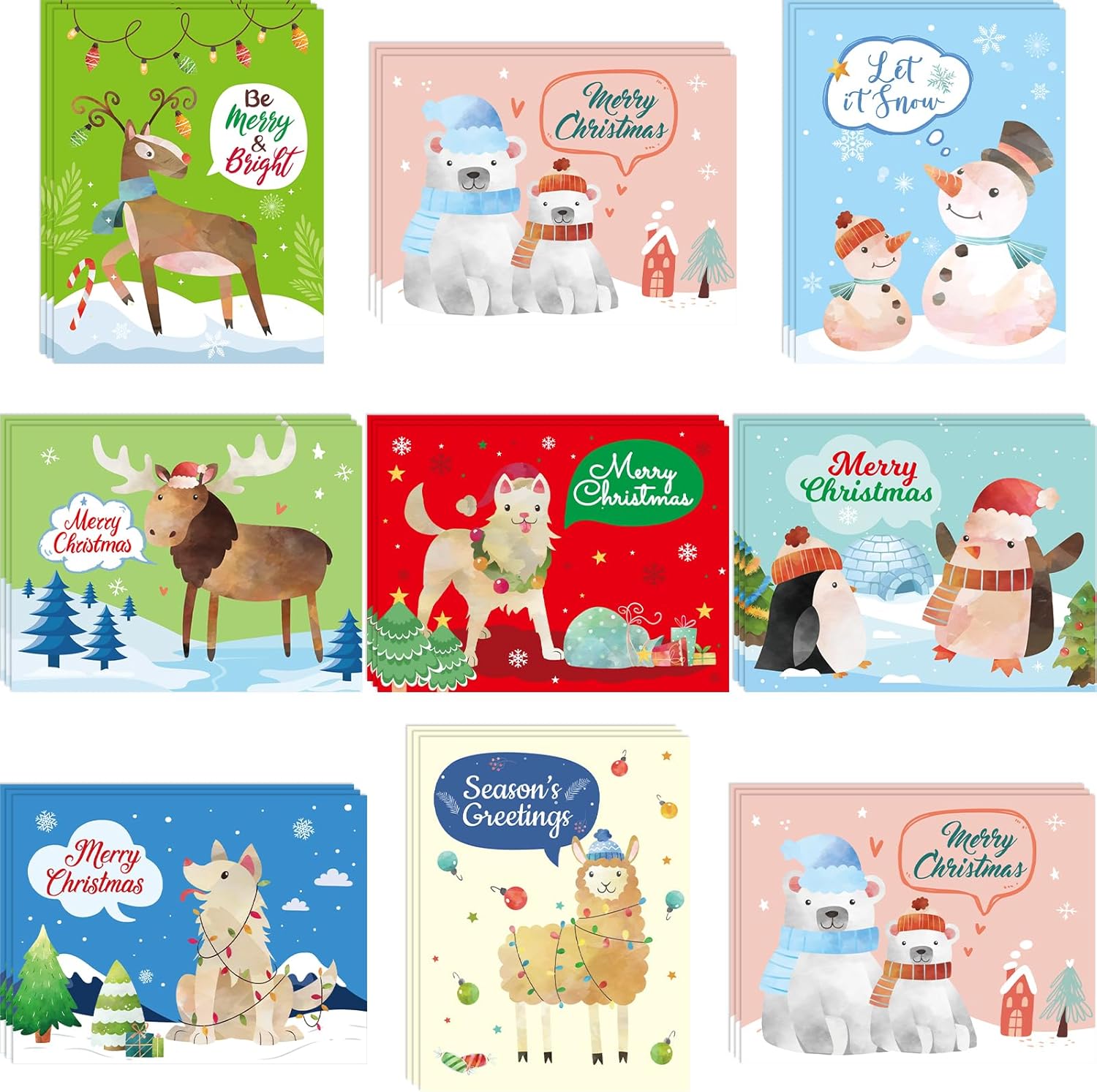 Fancy Land 24 Pack Christmas Greeting Cards with Envelopes
